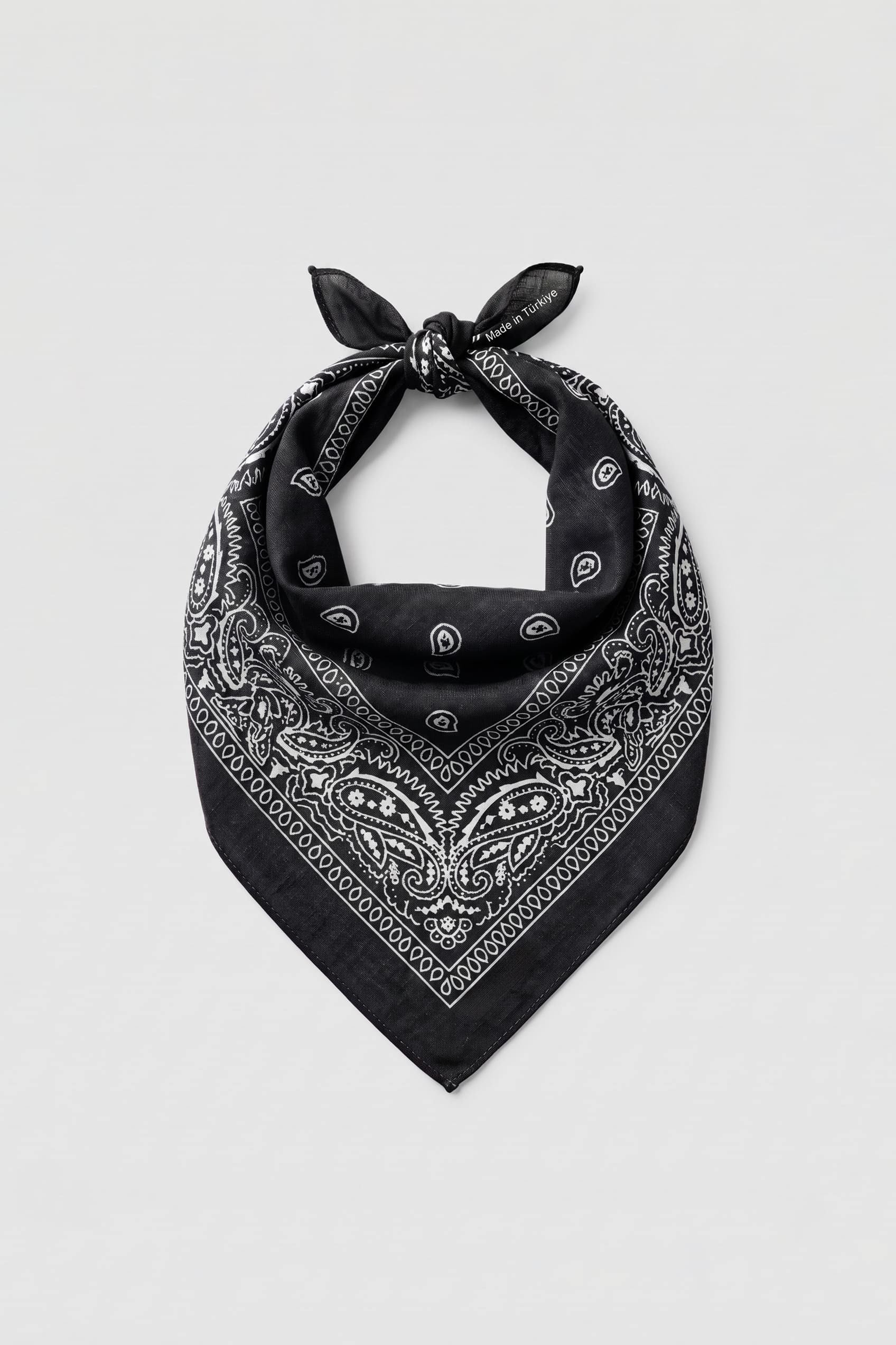Unisex Etnik Desenli Bandana Siyah