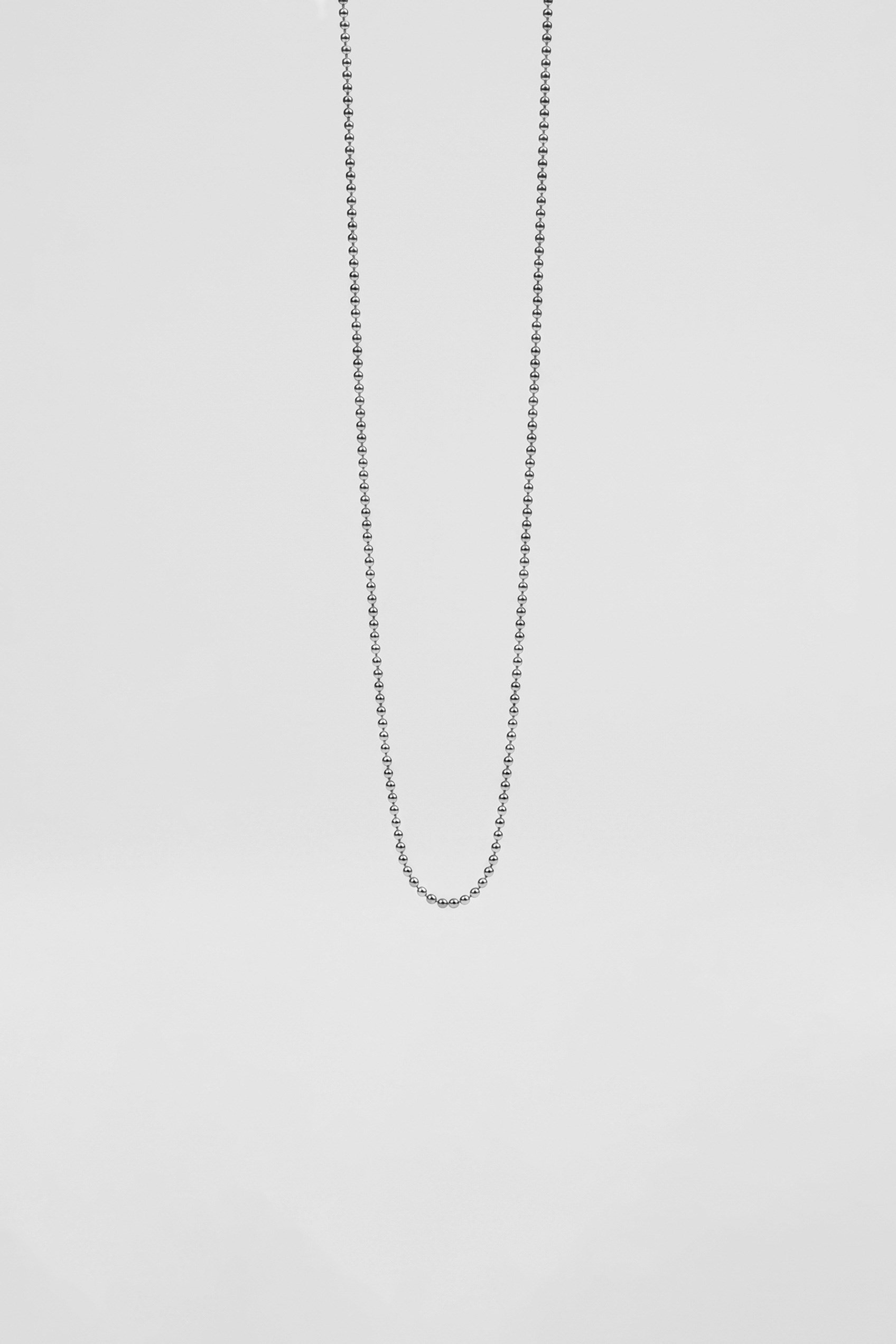 Unisex İnce Ball Chain Çelik Zincir Kolye Gümüş
