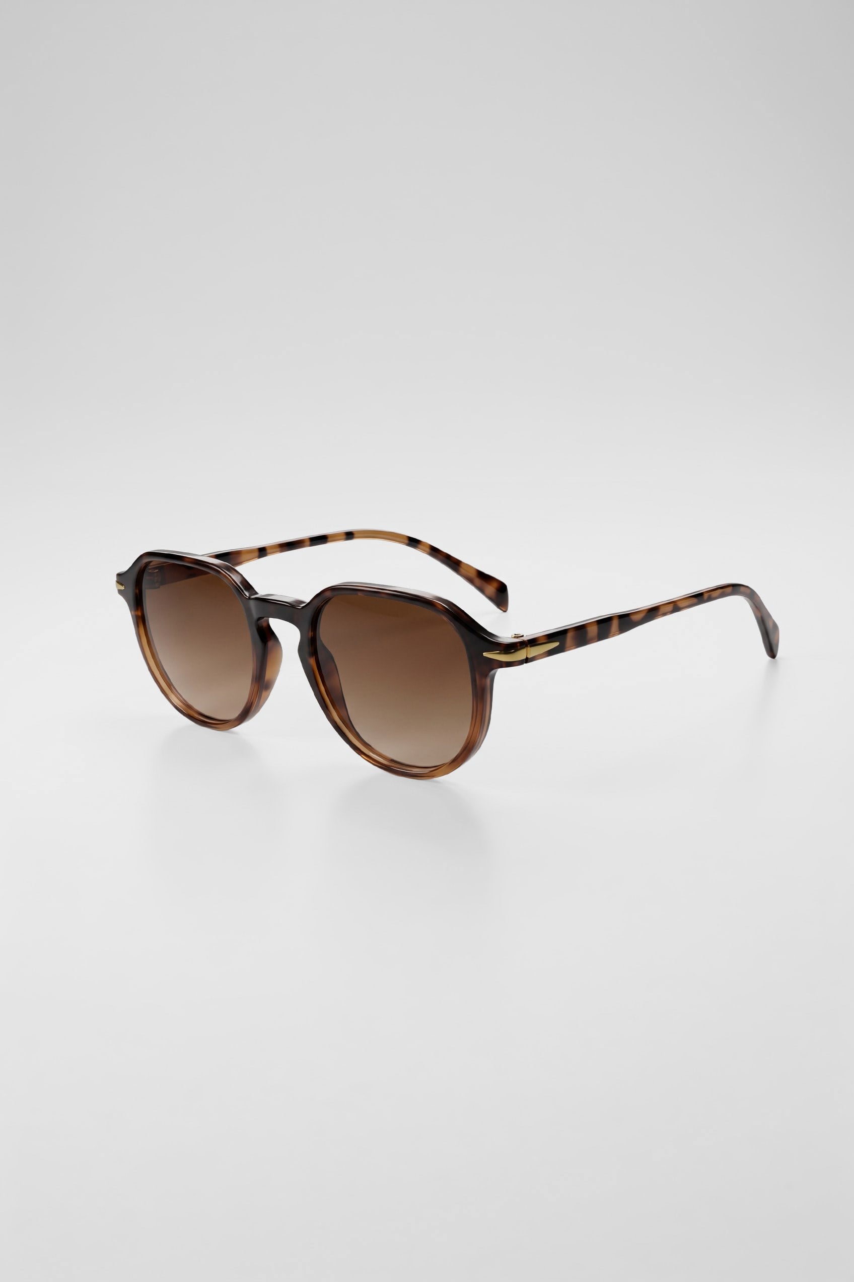 Unisex Retro Oval Asetat Çerçeve Güneş Gözlüğü Kahverengi