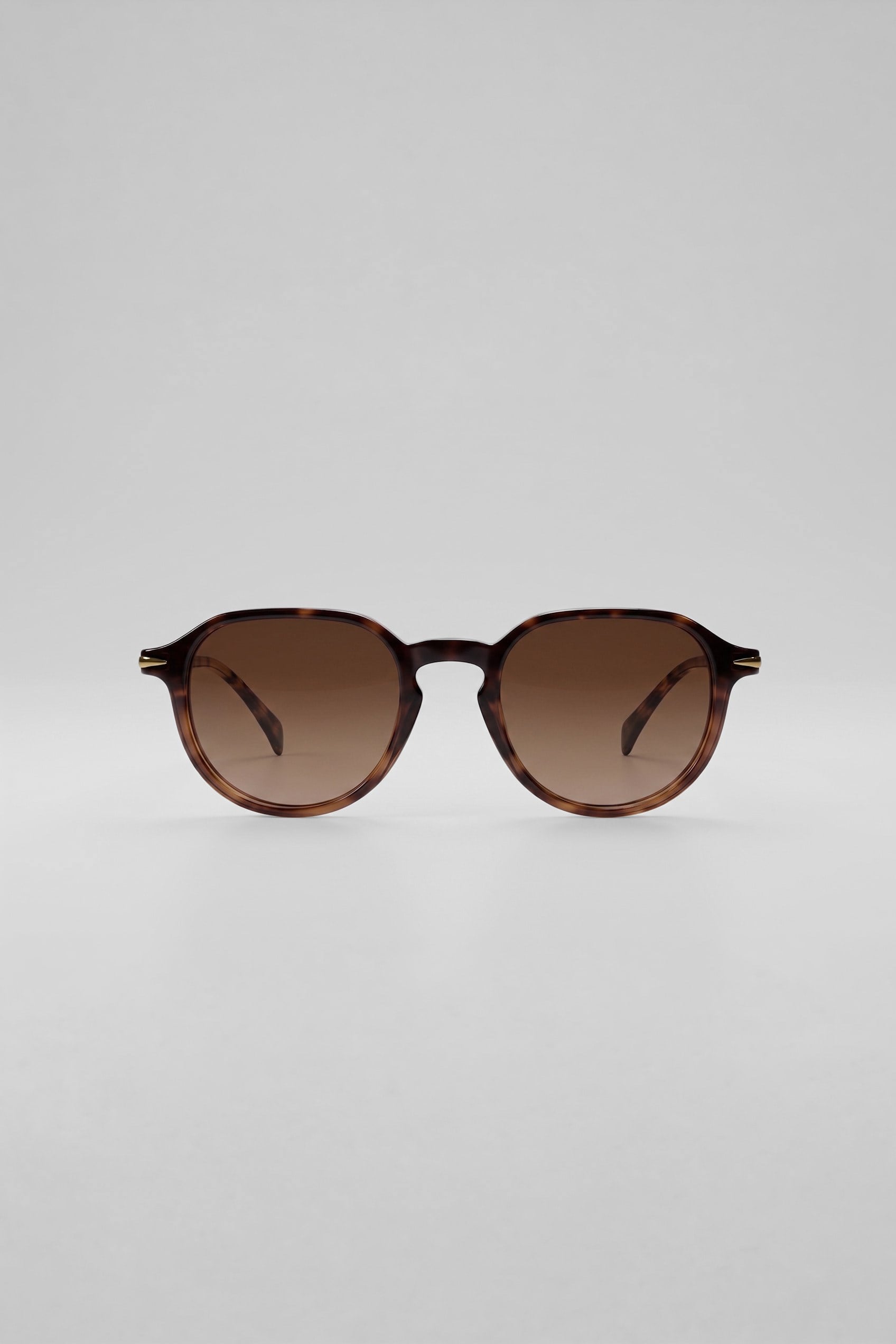 Unisex Retro Oval Asetat Çerçeve Güneş Gözlüğü Kahverengi