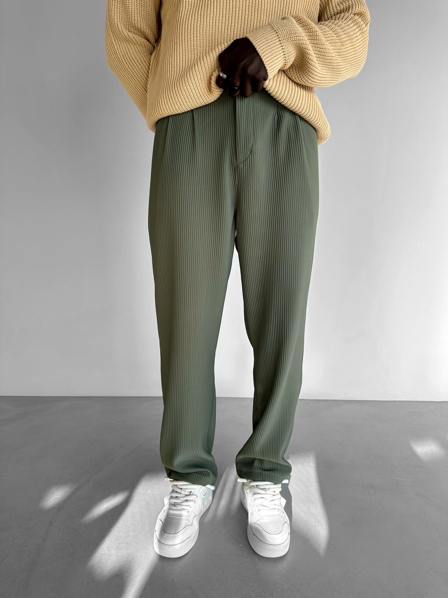 Baggy Fitilli Pantolon Haki Yeşil