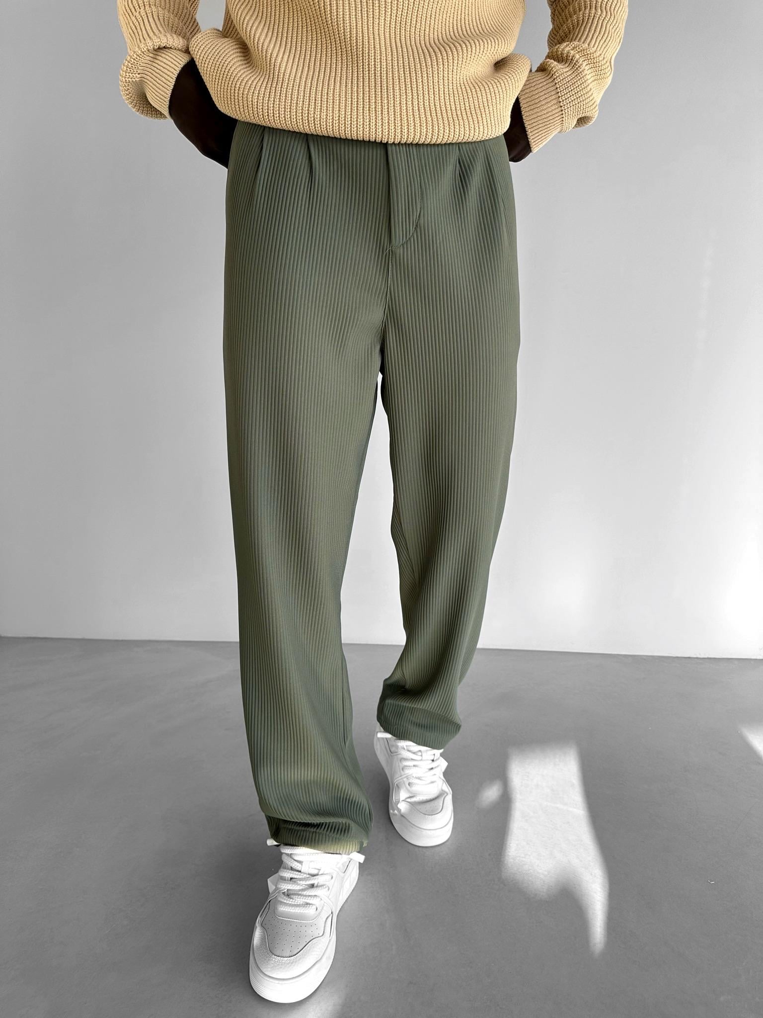 Baggy Fitilli Pantolon Haki Yeşil