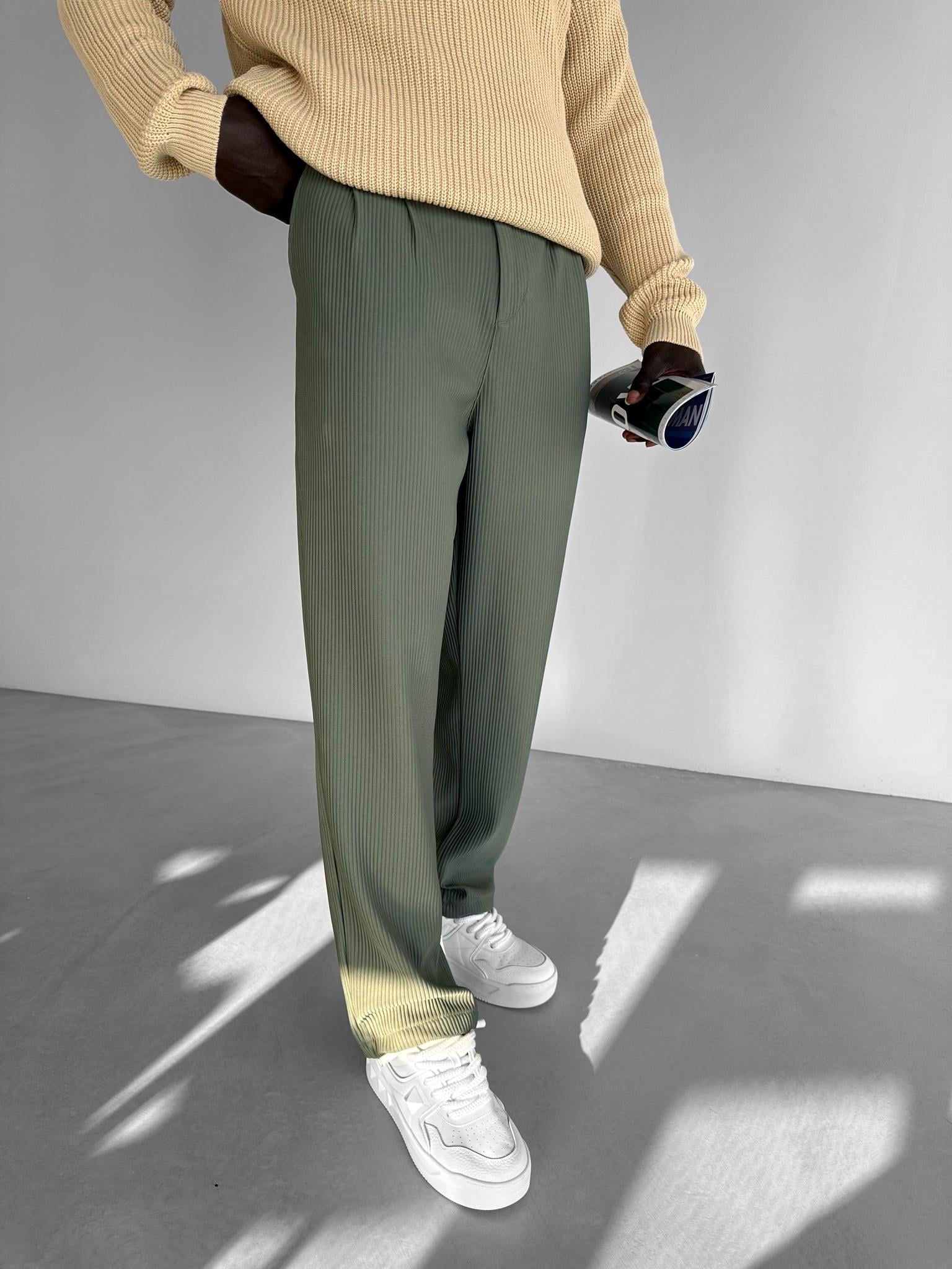 Baggy Fitilli Pantolon Haki Yeşil