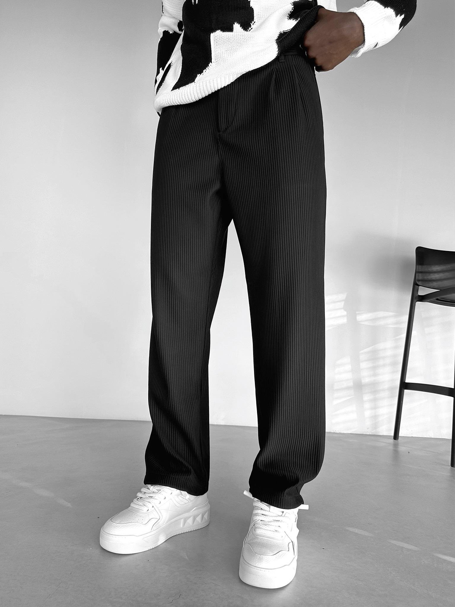 Baggy Fitilli Pantolon Siyah