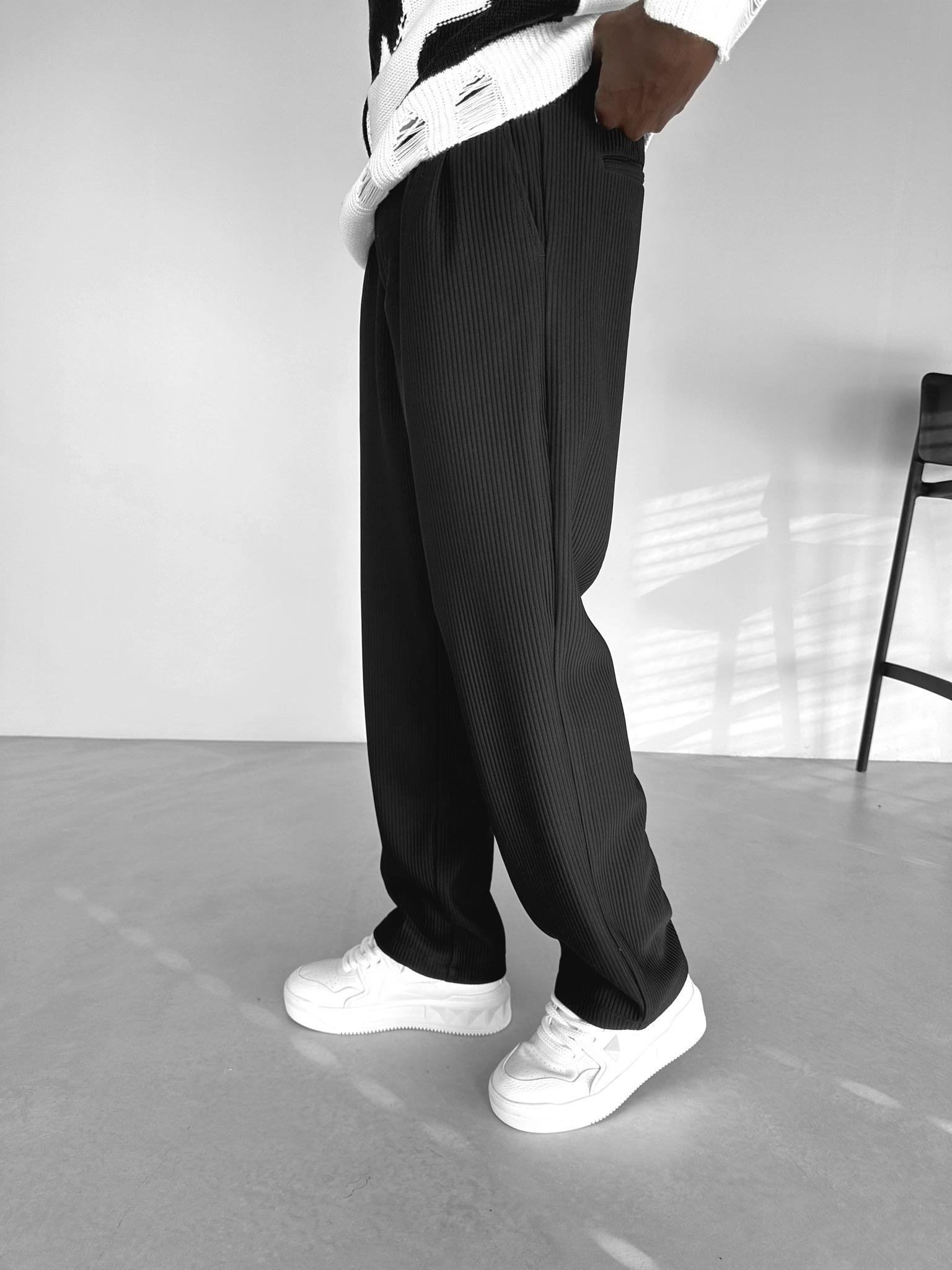 Baggy Fitilli Pantolon Siyah
