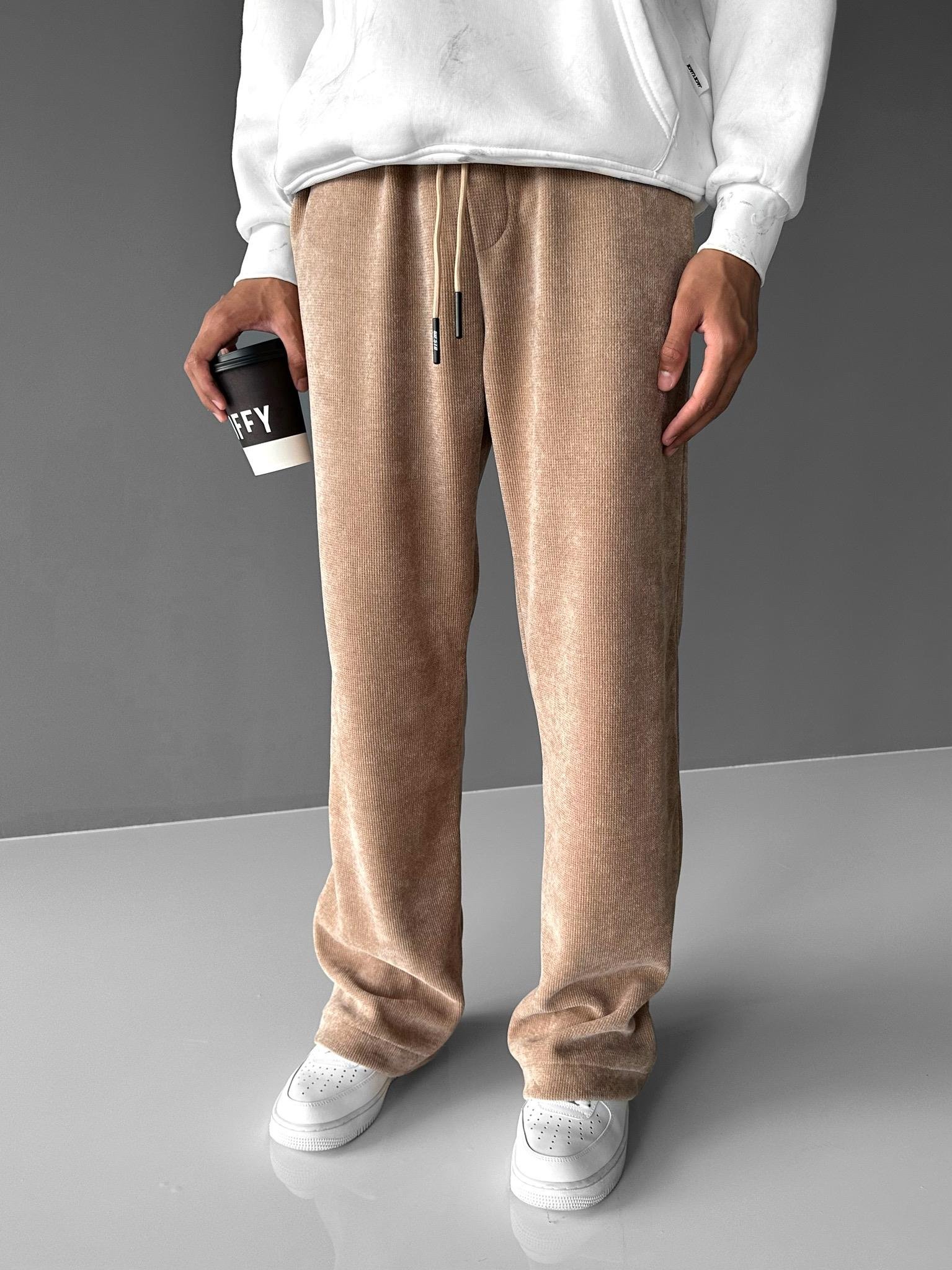 Baggy Rahat Triko Pantolon Taba