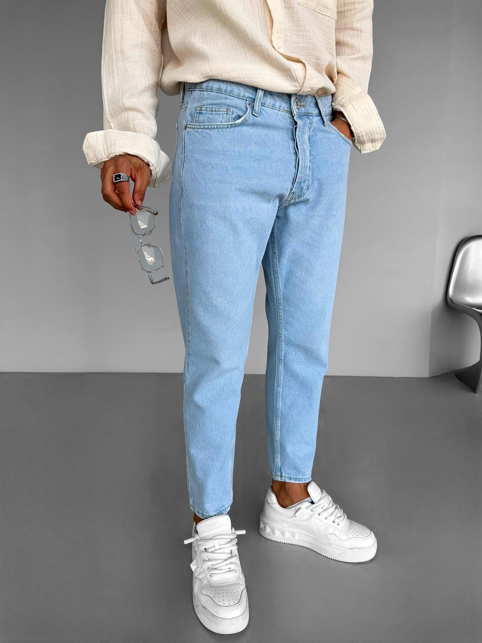 Basic Boyfriend Jean Buz Mavi