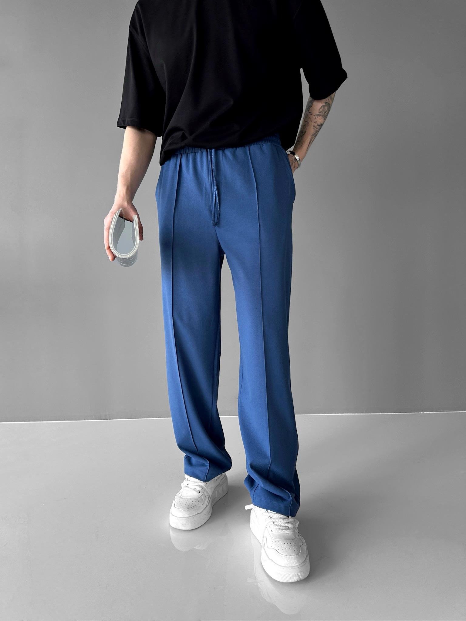 Beli Lastikli Baggy Pantolon İndigo