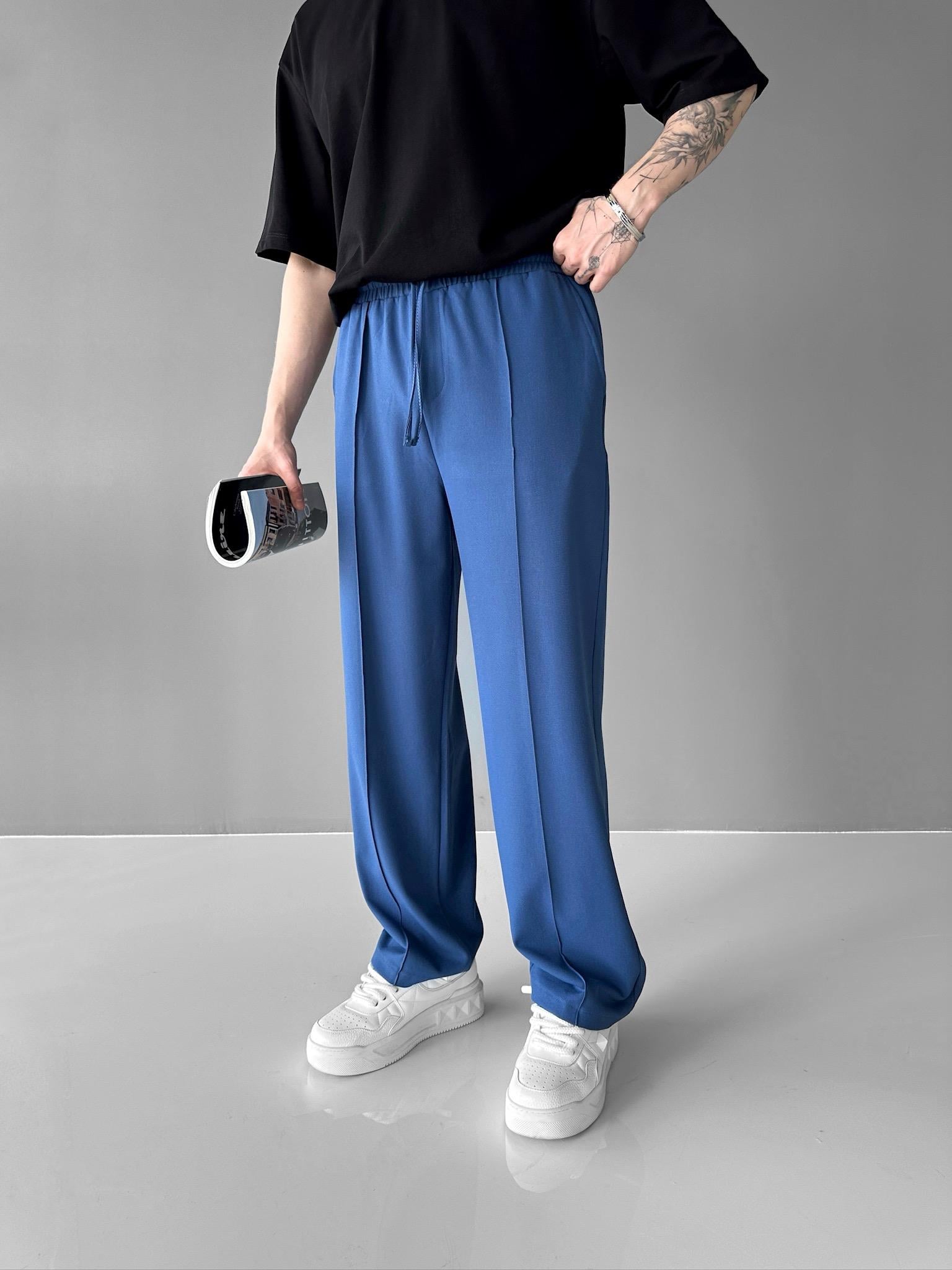 Beli Lastikli Baggy Pantolon İndigo