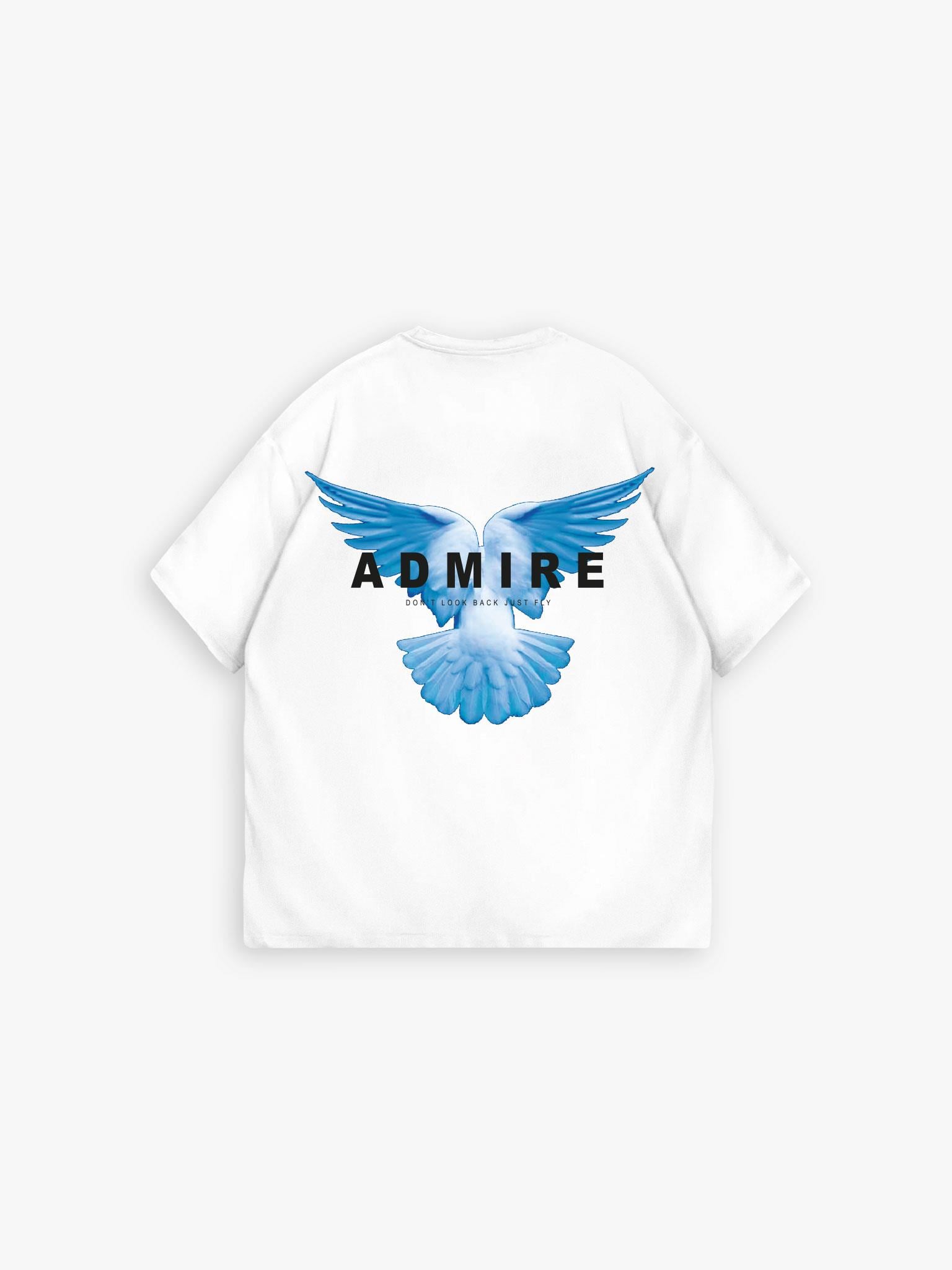 Dokulu Ve Baskılı Oversize T-Shirt Ekru
