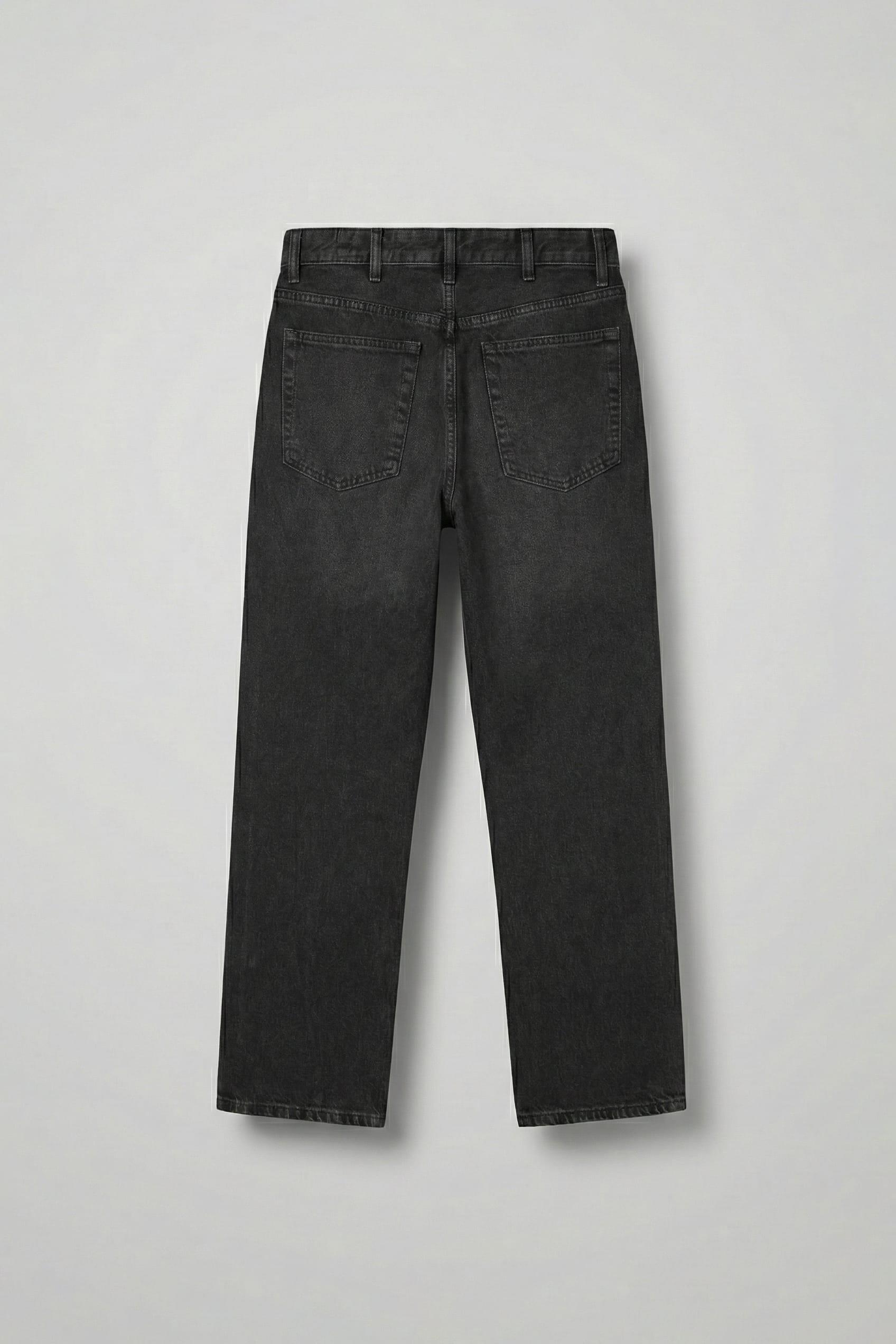 Erkek %100 Pamuk Baggy Fit Basic Jean Siyah