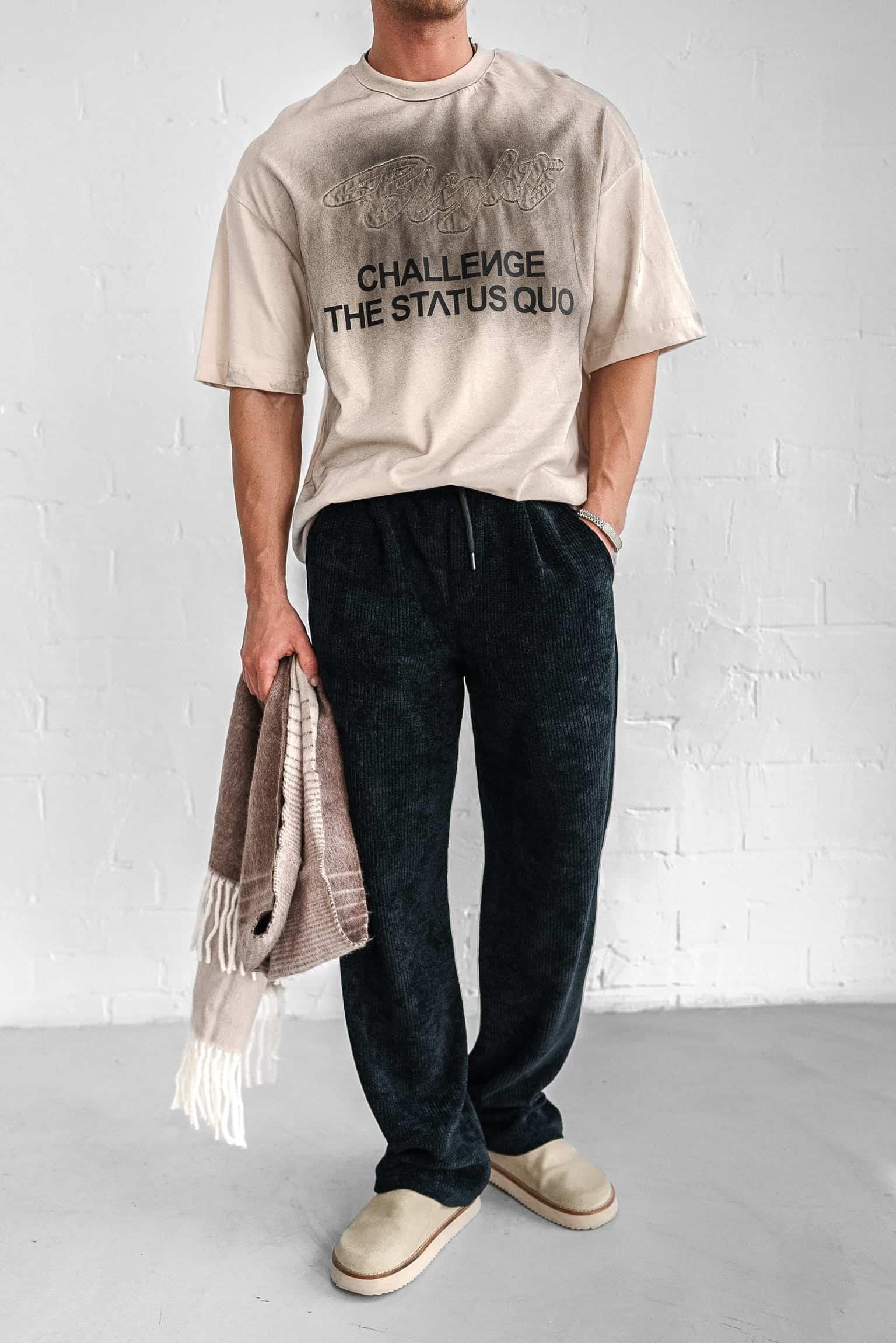 Erkek Baggy Fit Beli Lastikli Rahat Dokulu Örme Pantolon Siyah