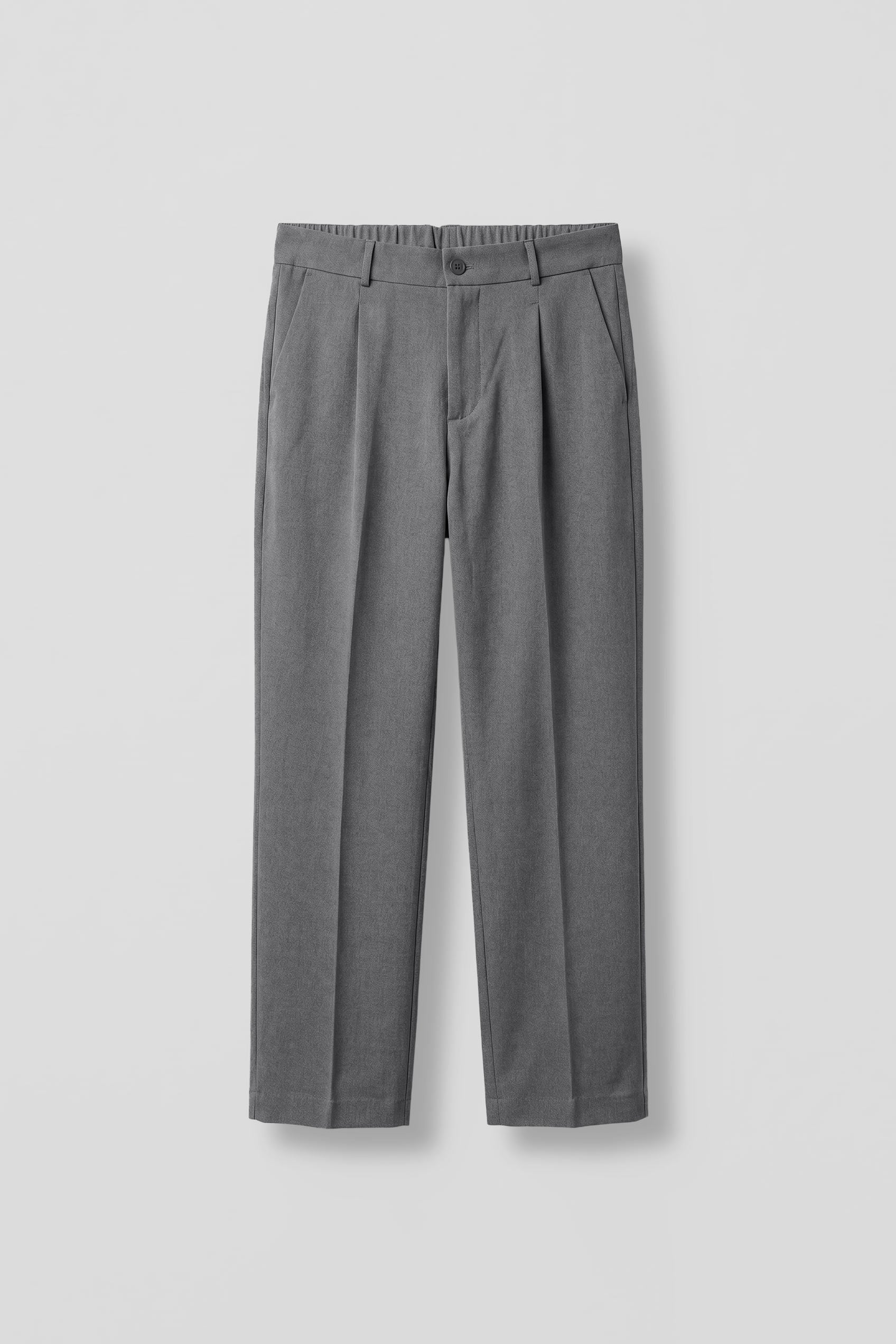 Erkek Baggy Fit Beli Lastikli Rahat Pantolon Gri Melanj