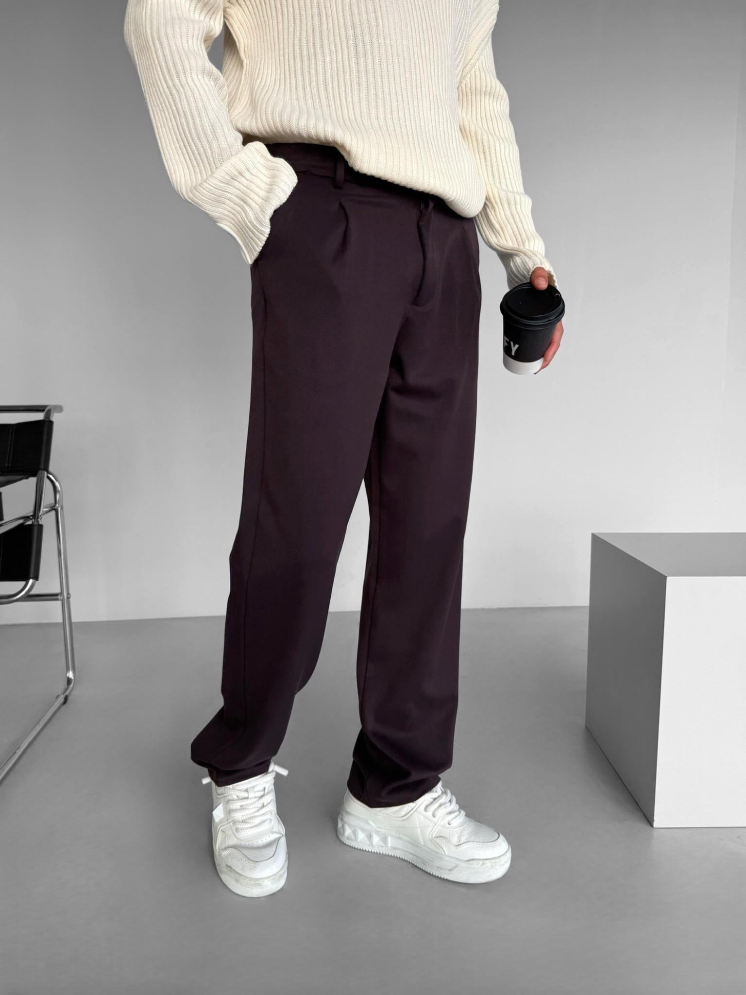 Erkek Baggy Fit Beli Lastikli Rahat Pantolon Mürdüm