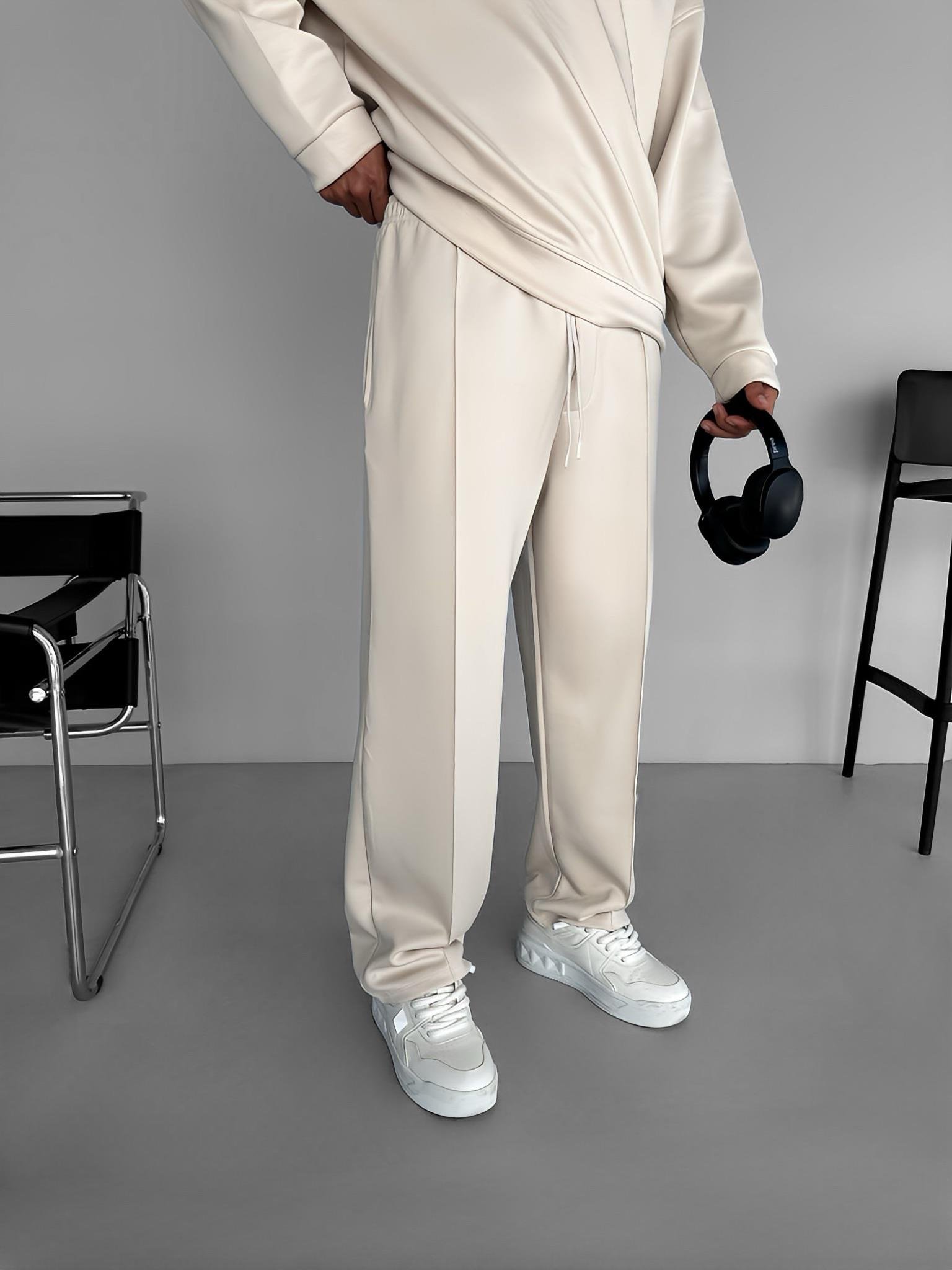 Erkek Baggy Fit Esnek Pantolon Bej