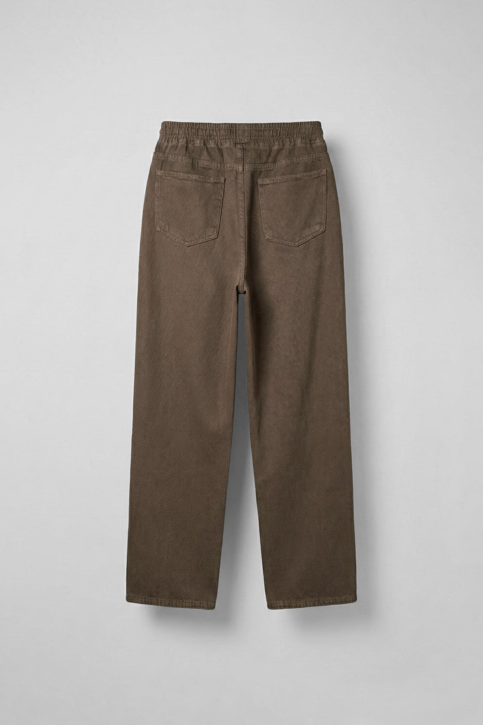 Erkek Baggy Fit Gabardin Kumaş Pantolon Kahverengi
