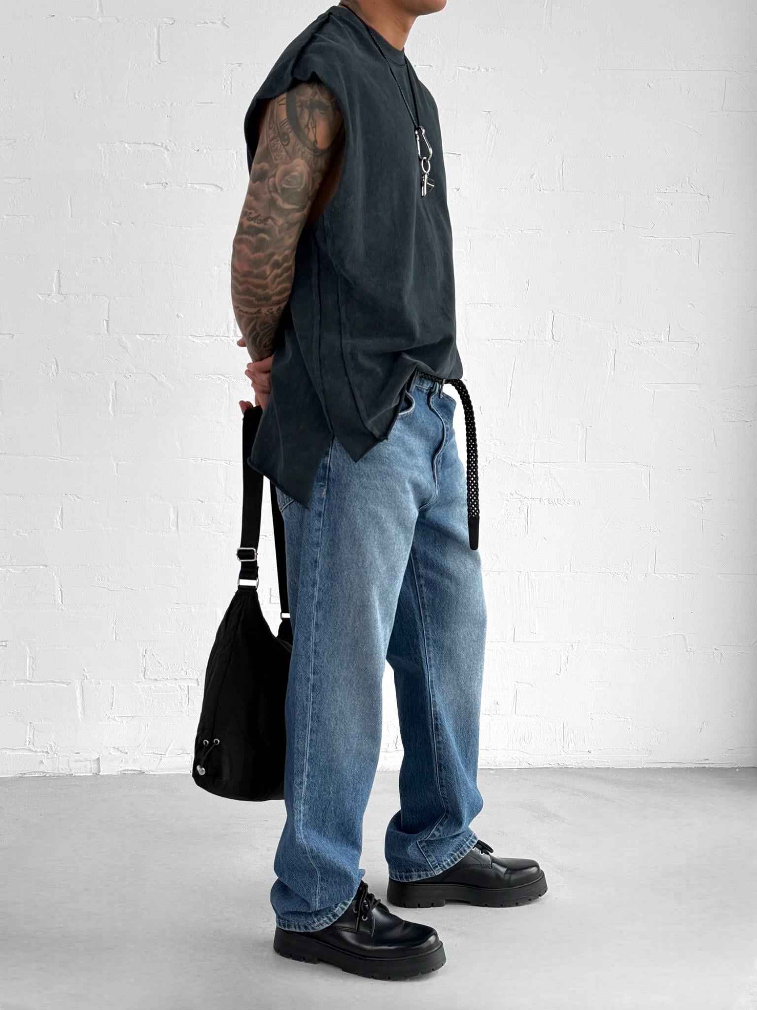 Erkek Baggy Fit Jean Mavi