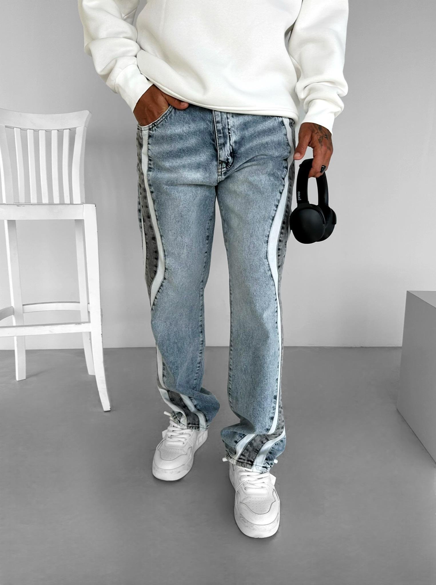 Erkek Baggy Fit Jean Pantolon Mavi