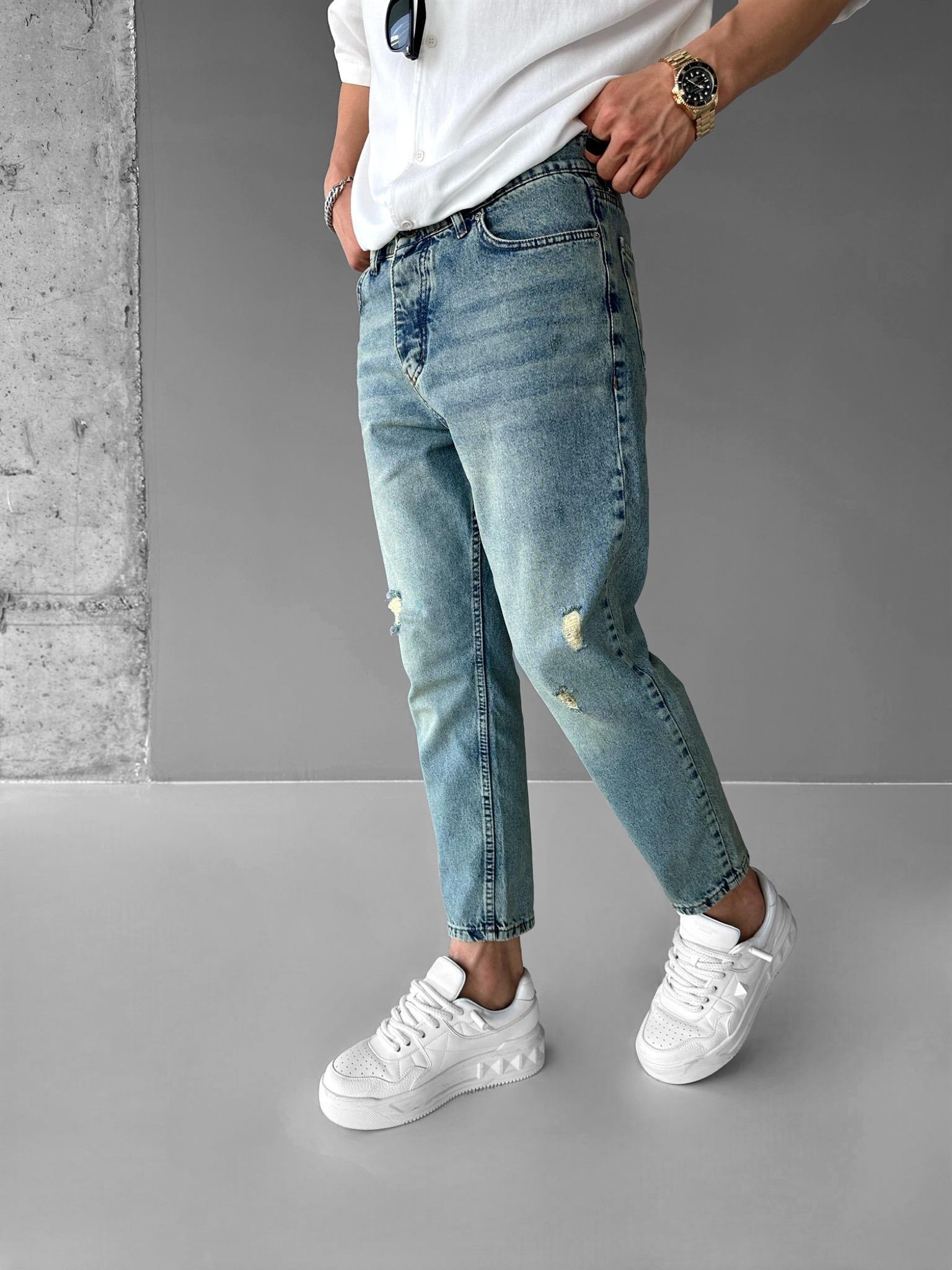 Erkek Baggy Fit Jean Pantolon Mavi