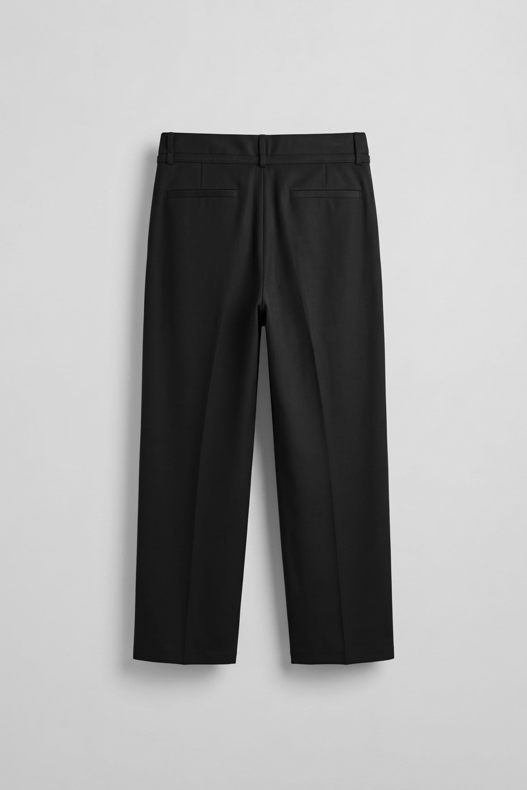 Erkek Baggy Fit Kemer Detaylı Gabardin Kumaş Pantolon Siyah