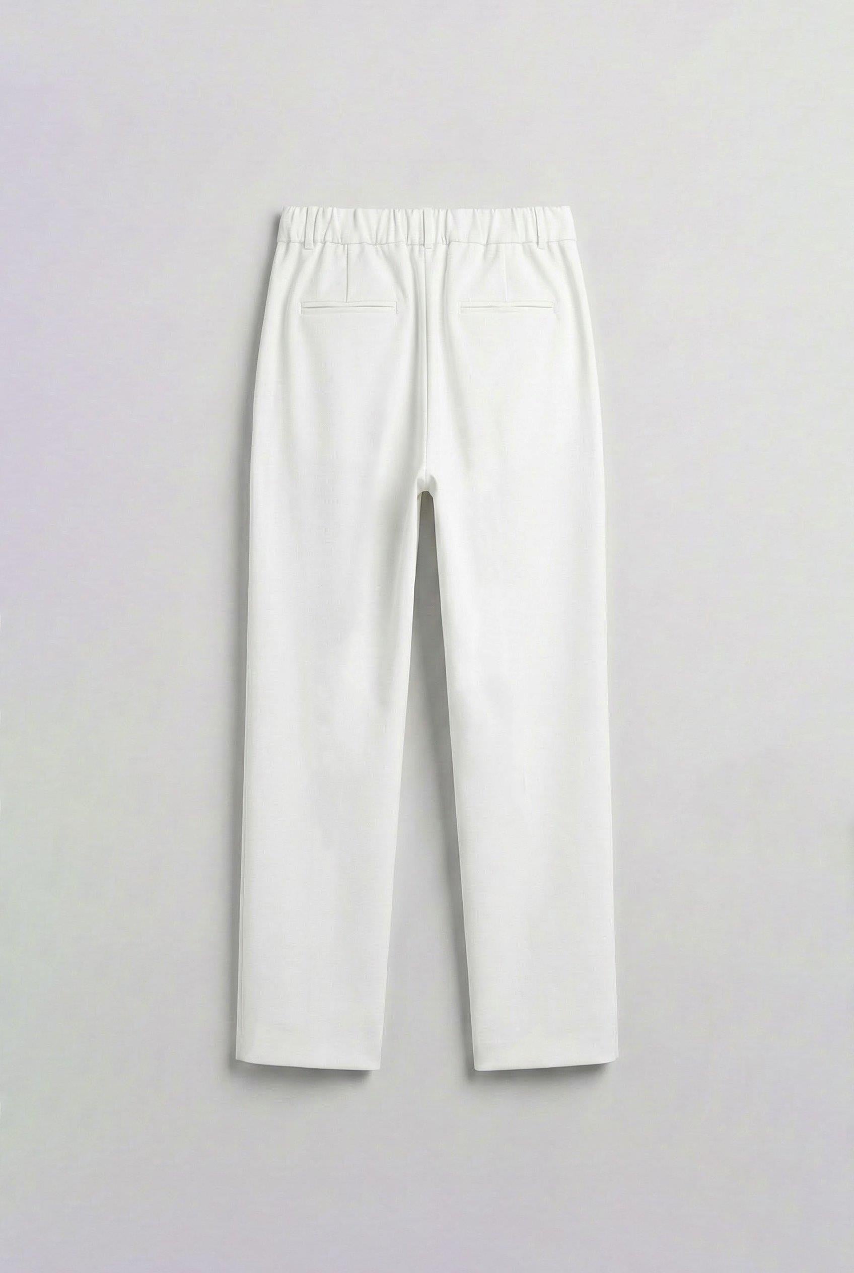 Erkek Baggy Fit Kumaş Pantolon Beyaz