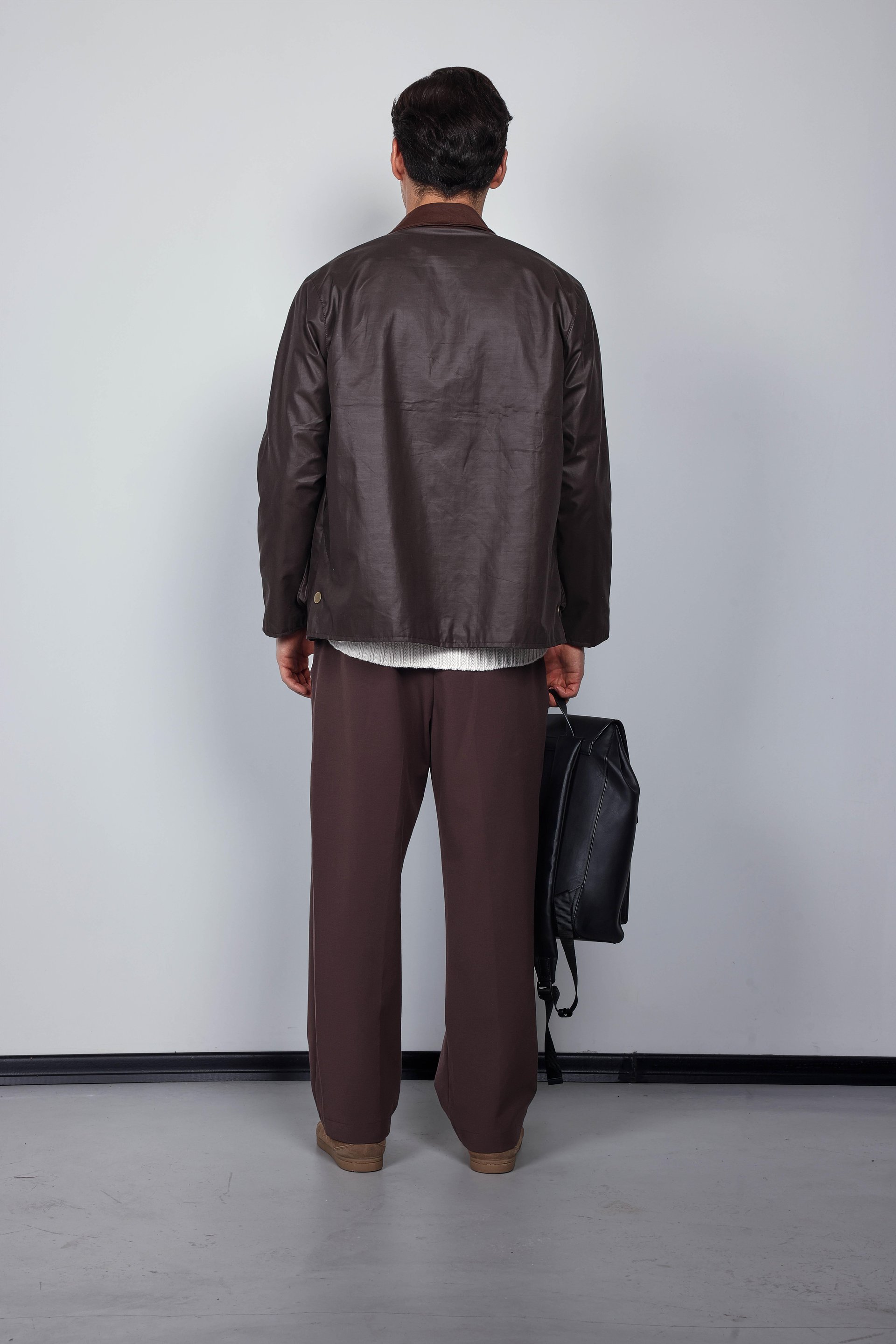 Erkek Baggy Fit Kumaş Pantolon Kahve