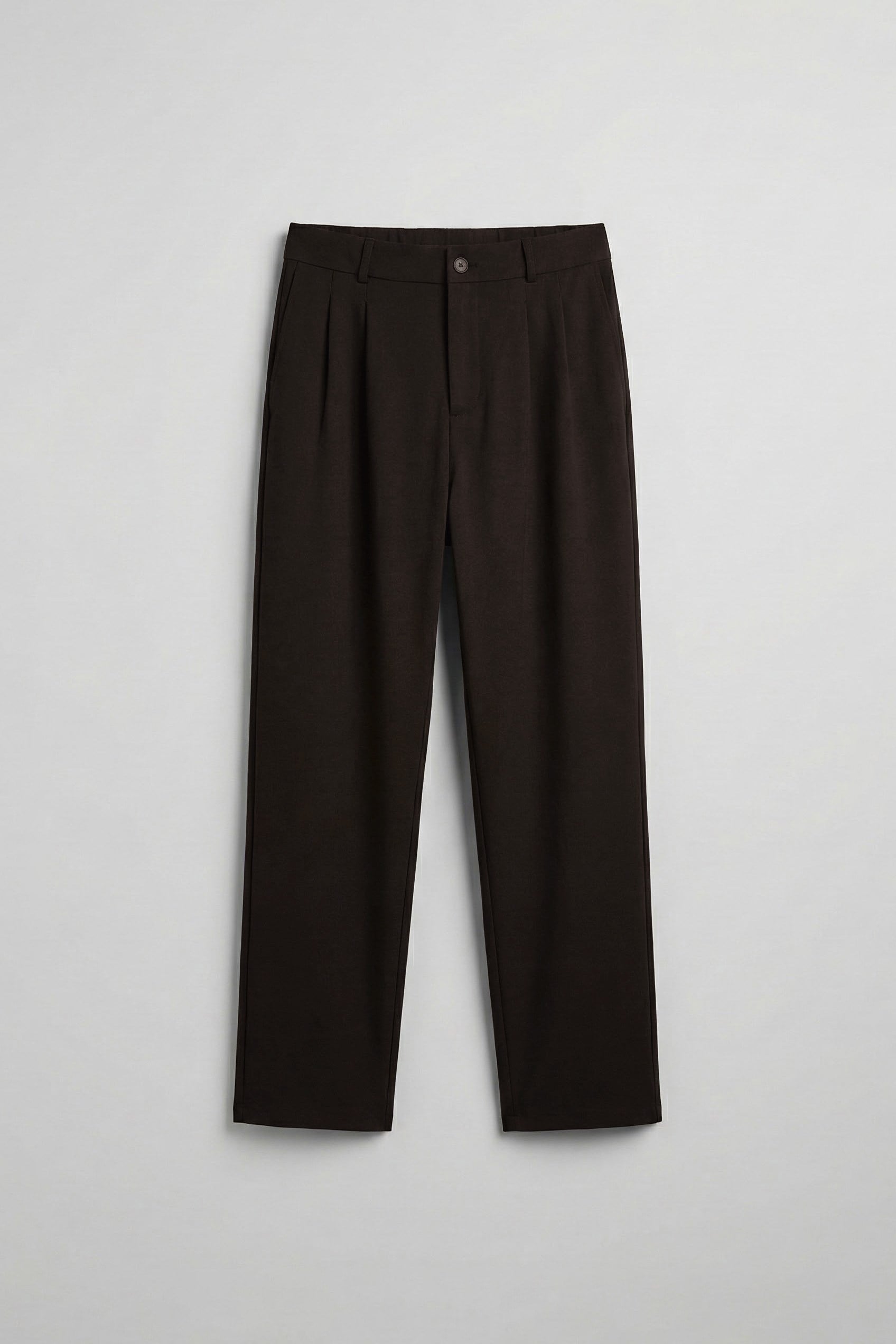 Erkek Baggy Fit Kumaş Pantolon Kahve