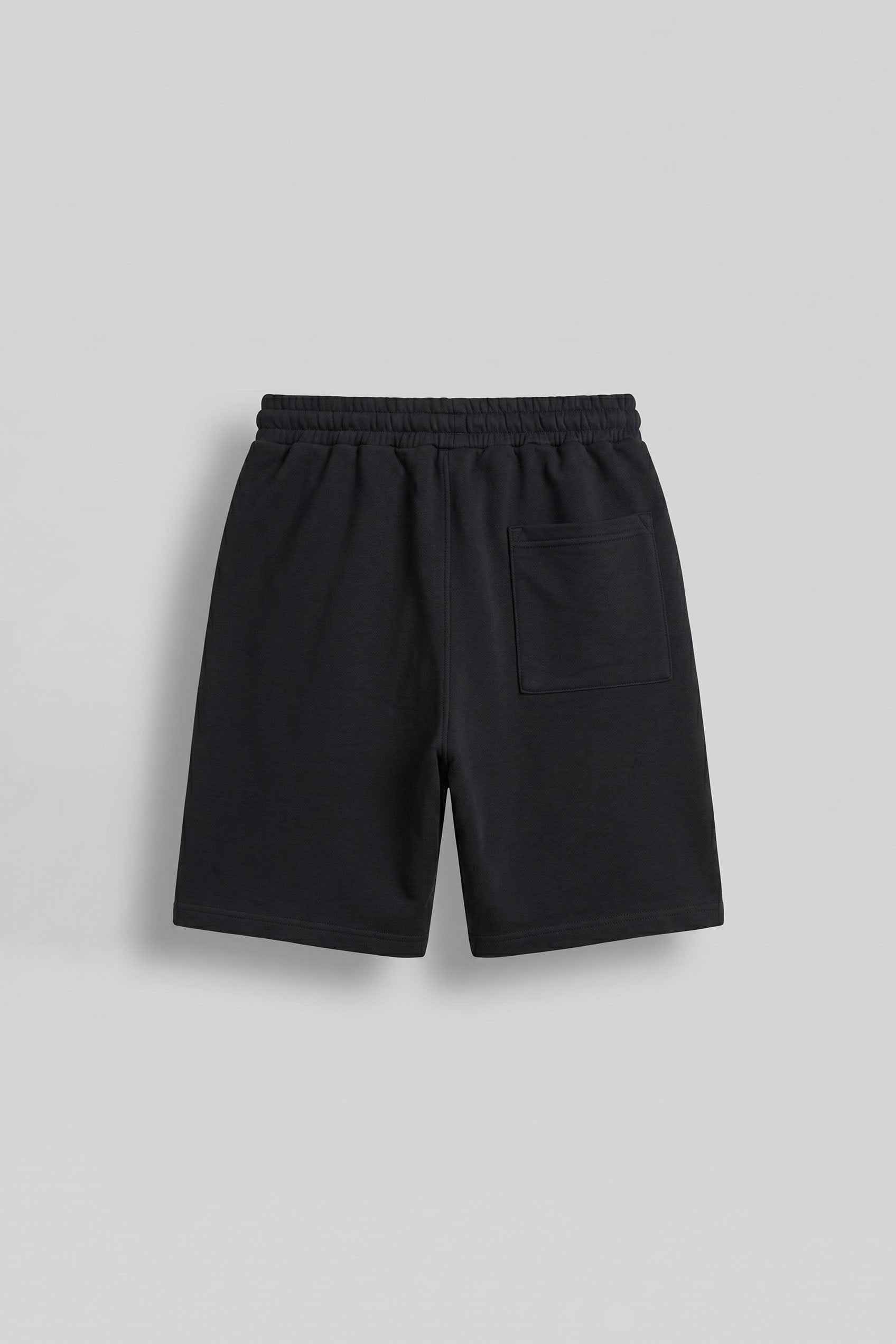 Erkek Baggy Fit Nakış Detaylı Basic Şort Siyah