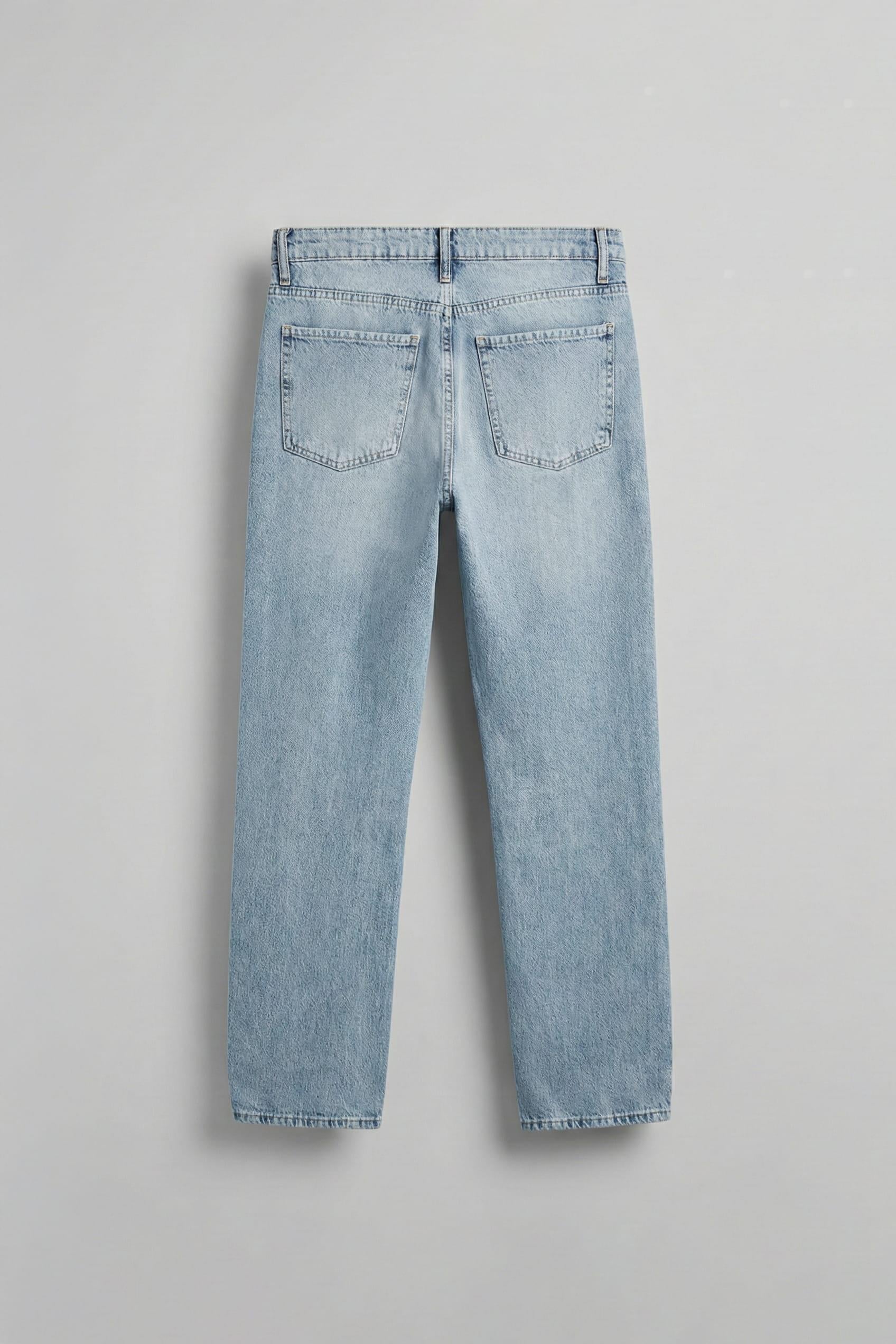 Erkek Baggy Fit Patchwork Hype Jean Pantolon Mavi