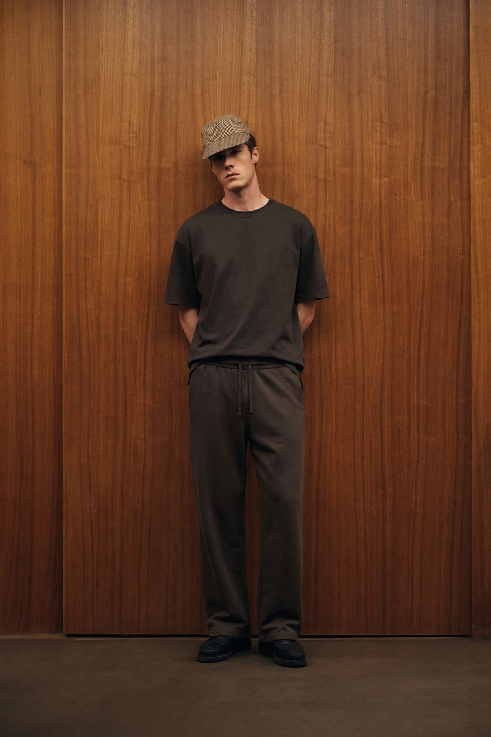 Erkek Baggy Fit Rahat Kesim Esnek Kumaş Eşofman Altı Kahverengi