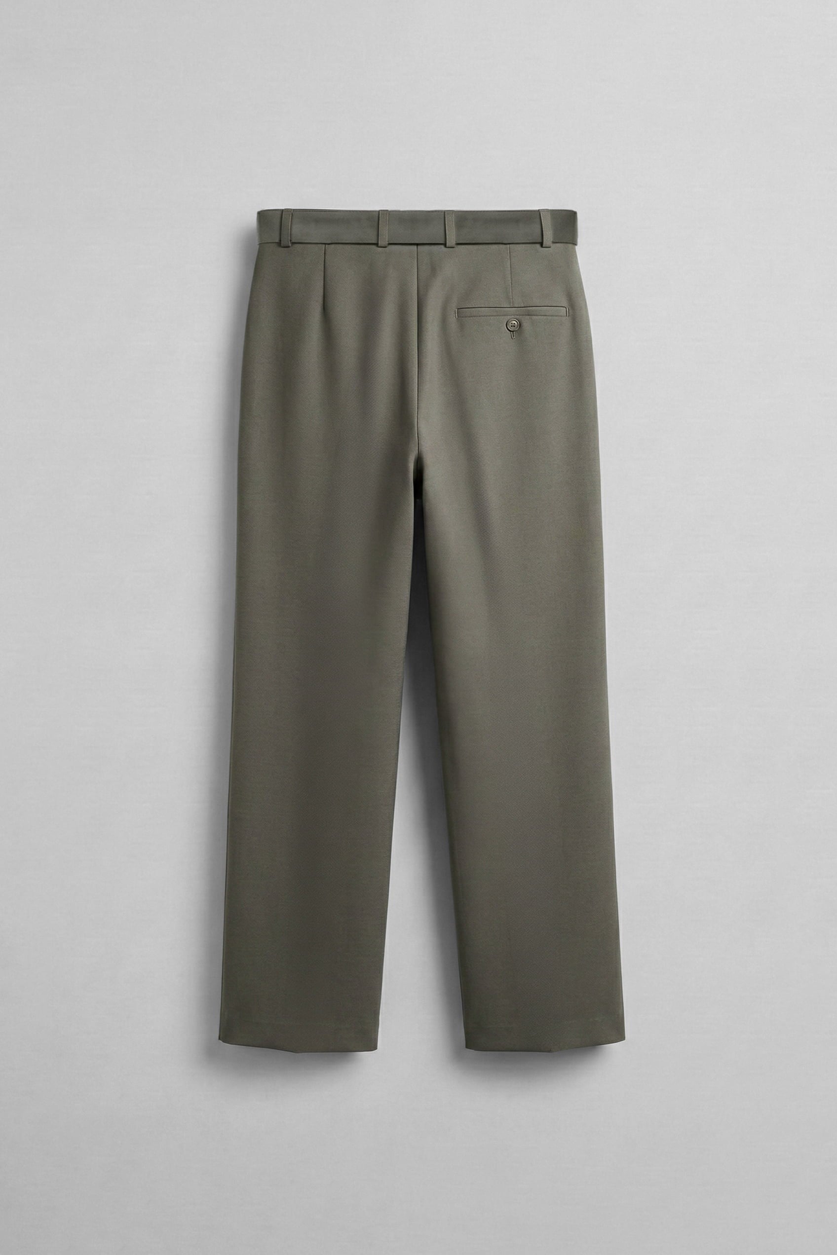Erkek Baggy Fit Smart Casual Kemerli Pantolon Haki