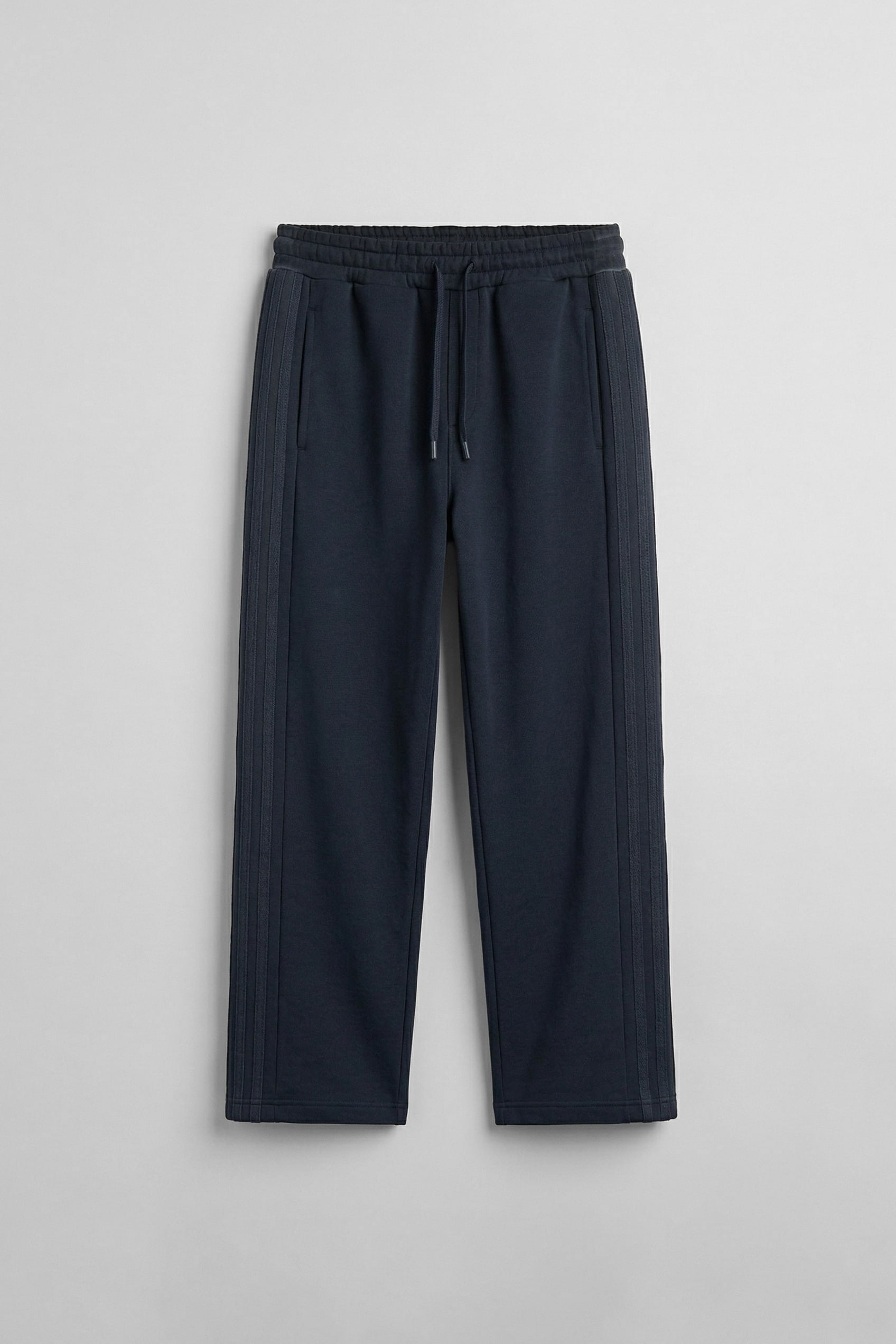 Erkek Baggy Fit Yan Şerit Fitilli Eşofman Altı Lacivert