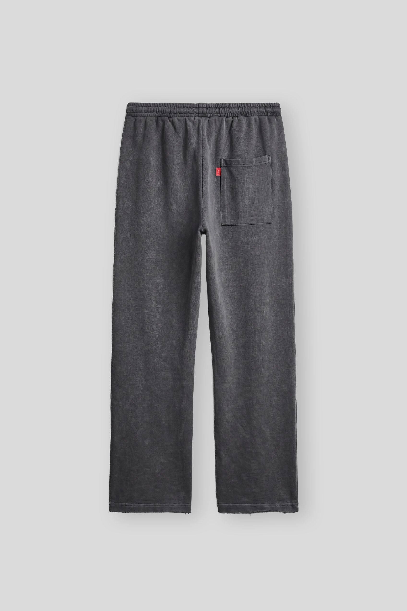 Erkek Baggy Fit Yıkamalı Nakışlı Eşofman Altı Siyah