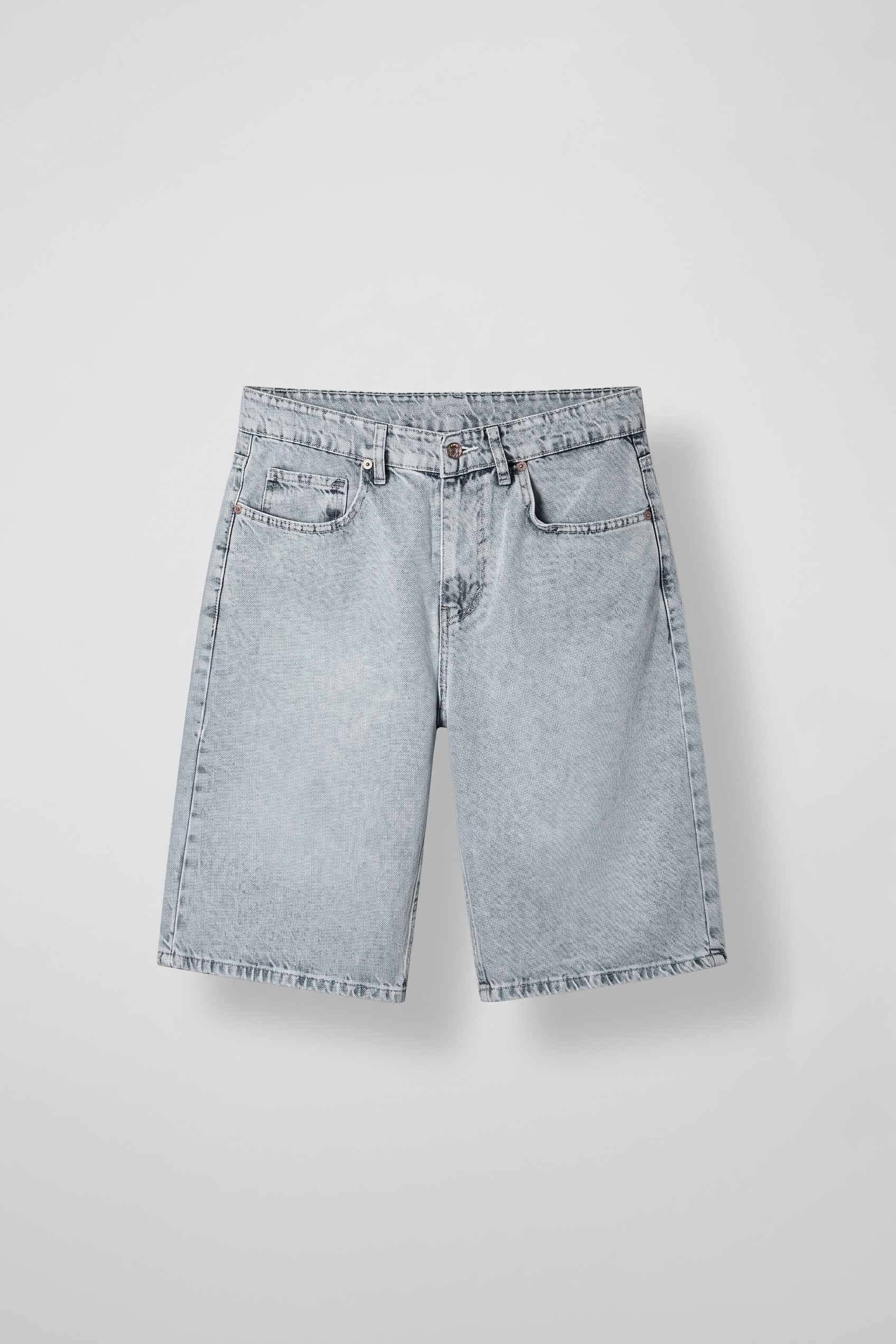 Erkek Baggy Jean Şort Buz Mavi