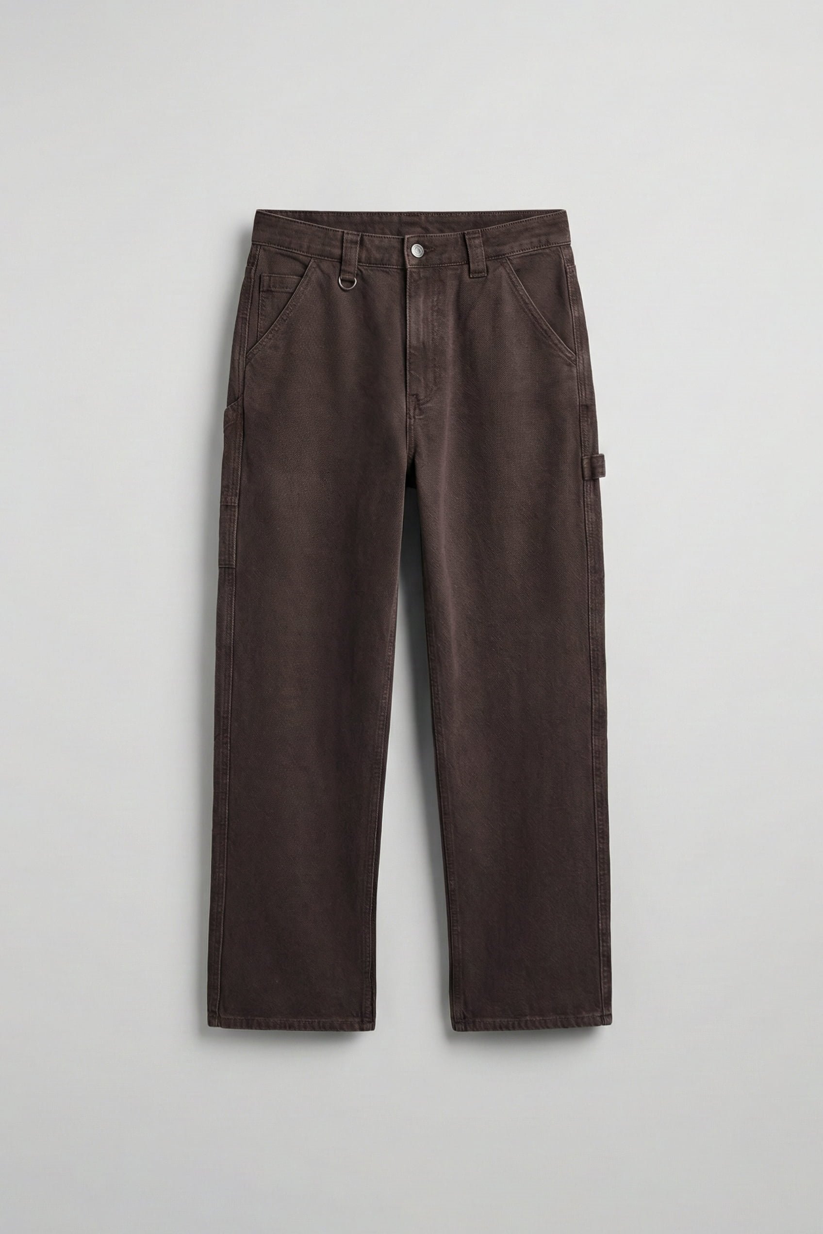 Erkek Baggy Marangoz Cepli Jean Pantolon Kahverengi