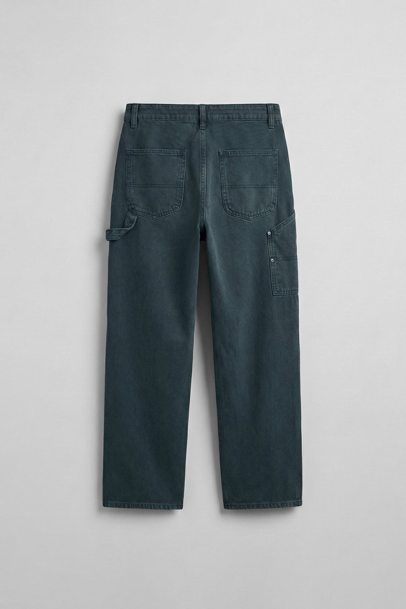 Erkek Baggy Marangoz Cepli Jean Pantolon Mavi