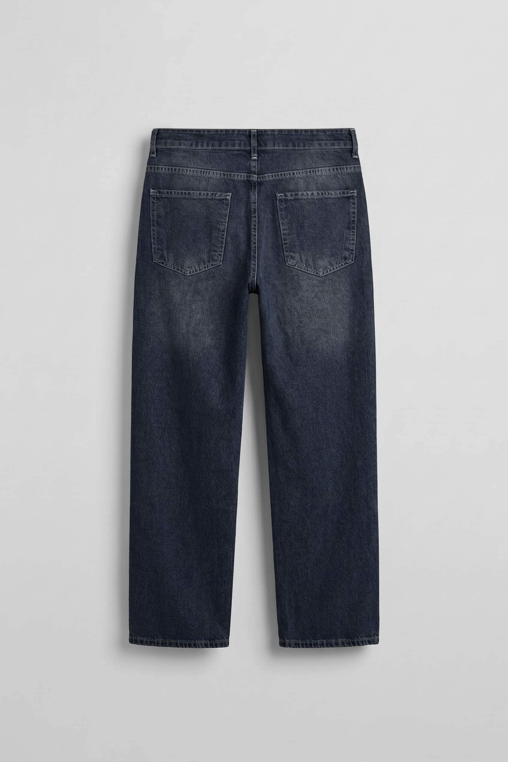 Erkek Baggy Yıkamalı Jean Pantolon Lacivert