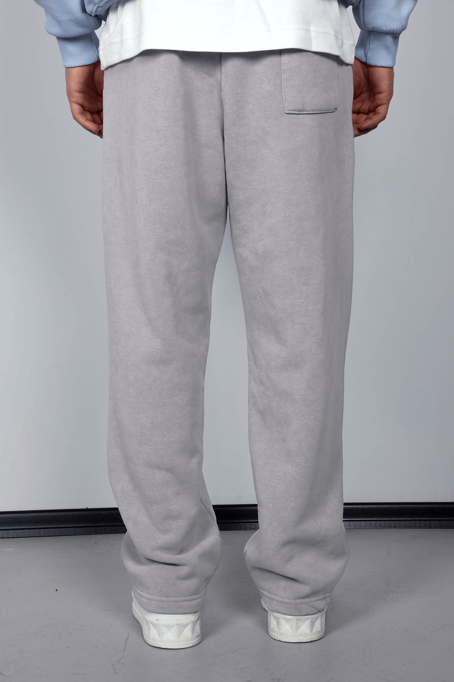 Erkek Baskılı Yıkamalı Baggy Fit Eşofman Gri