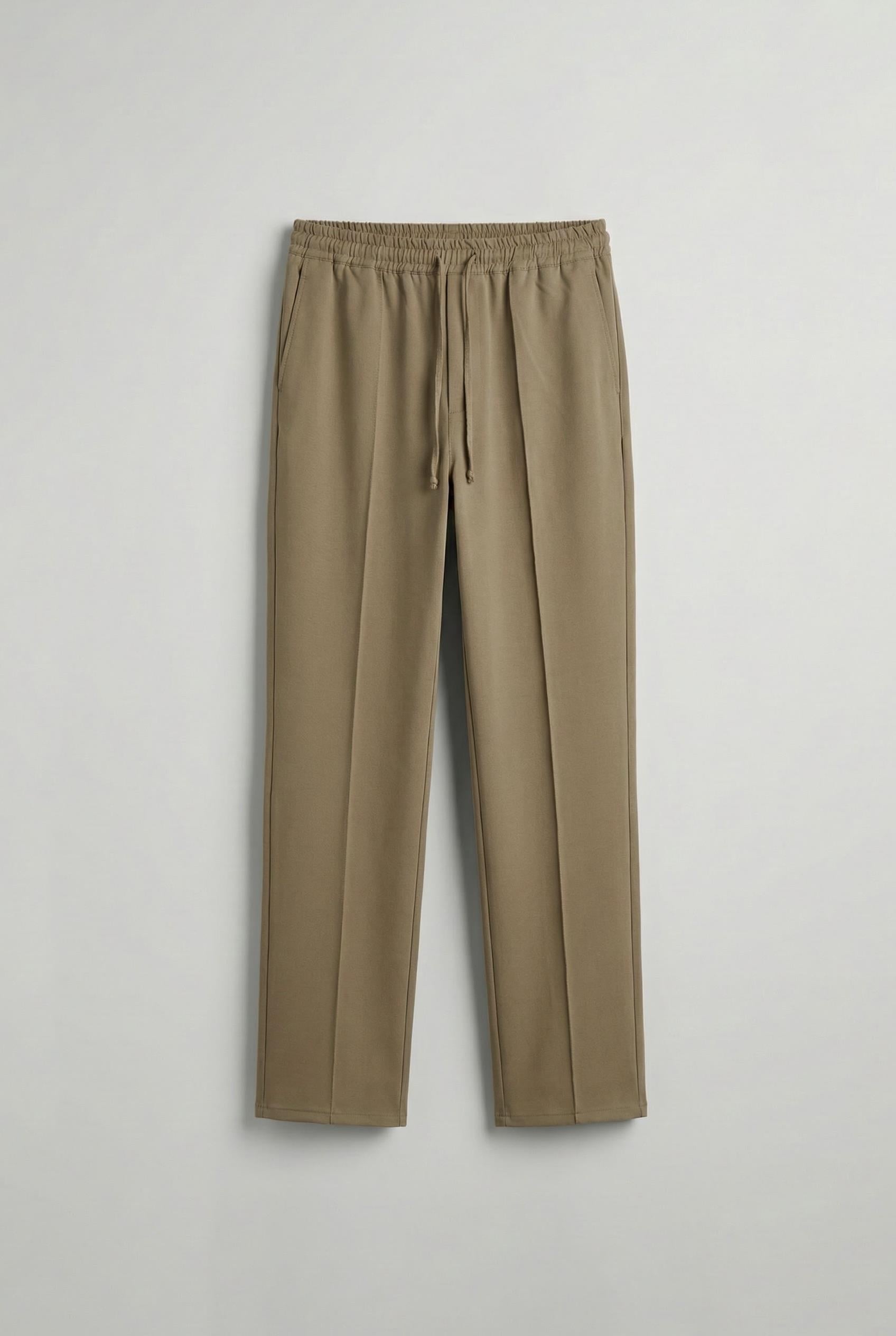 Erkek Beli Lastikli Baggy Pantolon Açık Kahve