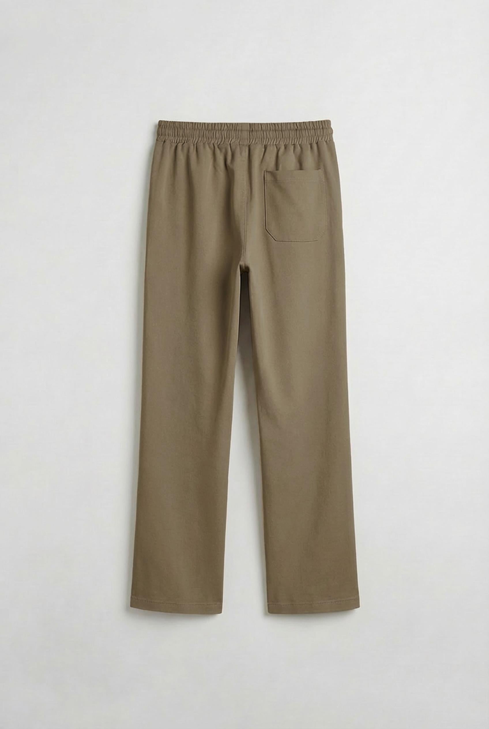 Erkek Beli Lastikli Baggy Pantolon Açık Kahve