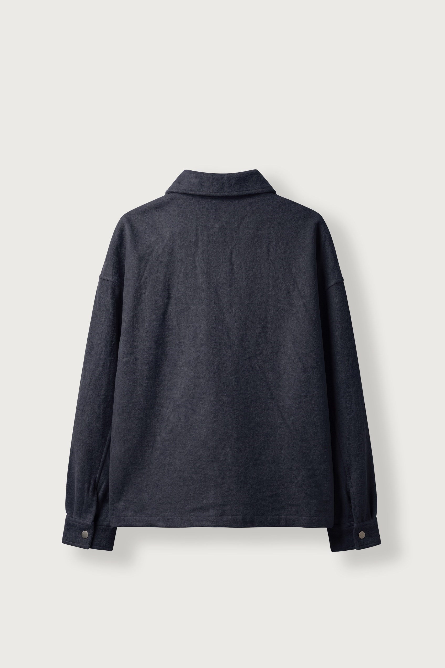 Erkek Boxy Fit Basic Nakışlı Polo Yaka Sweatshirt Lacivert