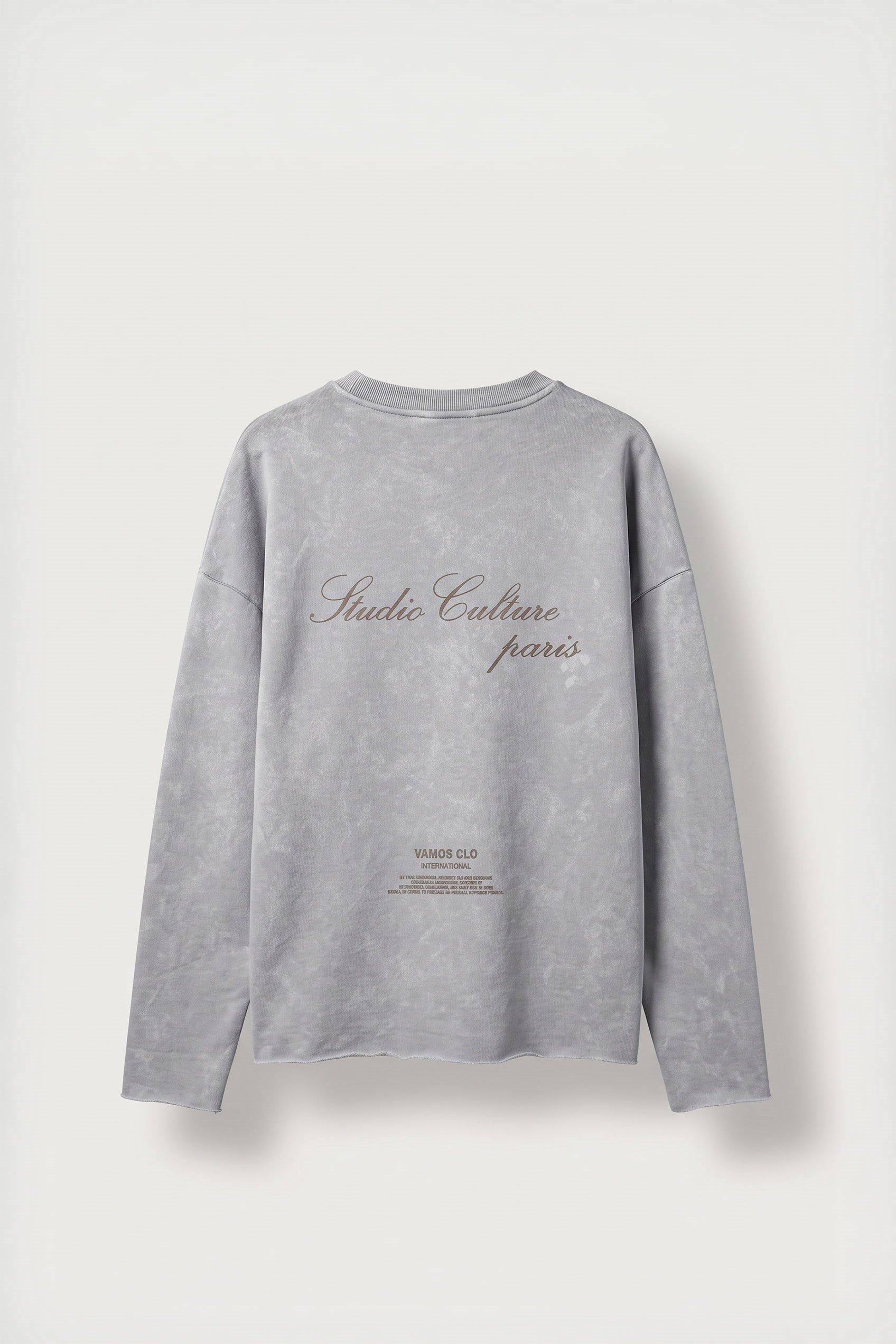 Erkek Boxy Fit Bisiklet Yaka Yıkamalı Baskılı Sweatshirt Bebek Mavi