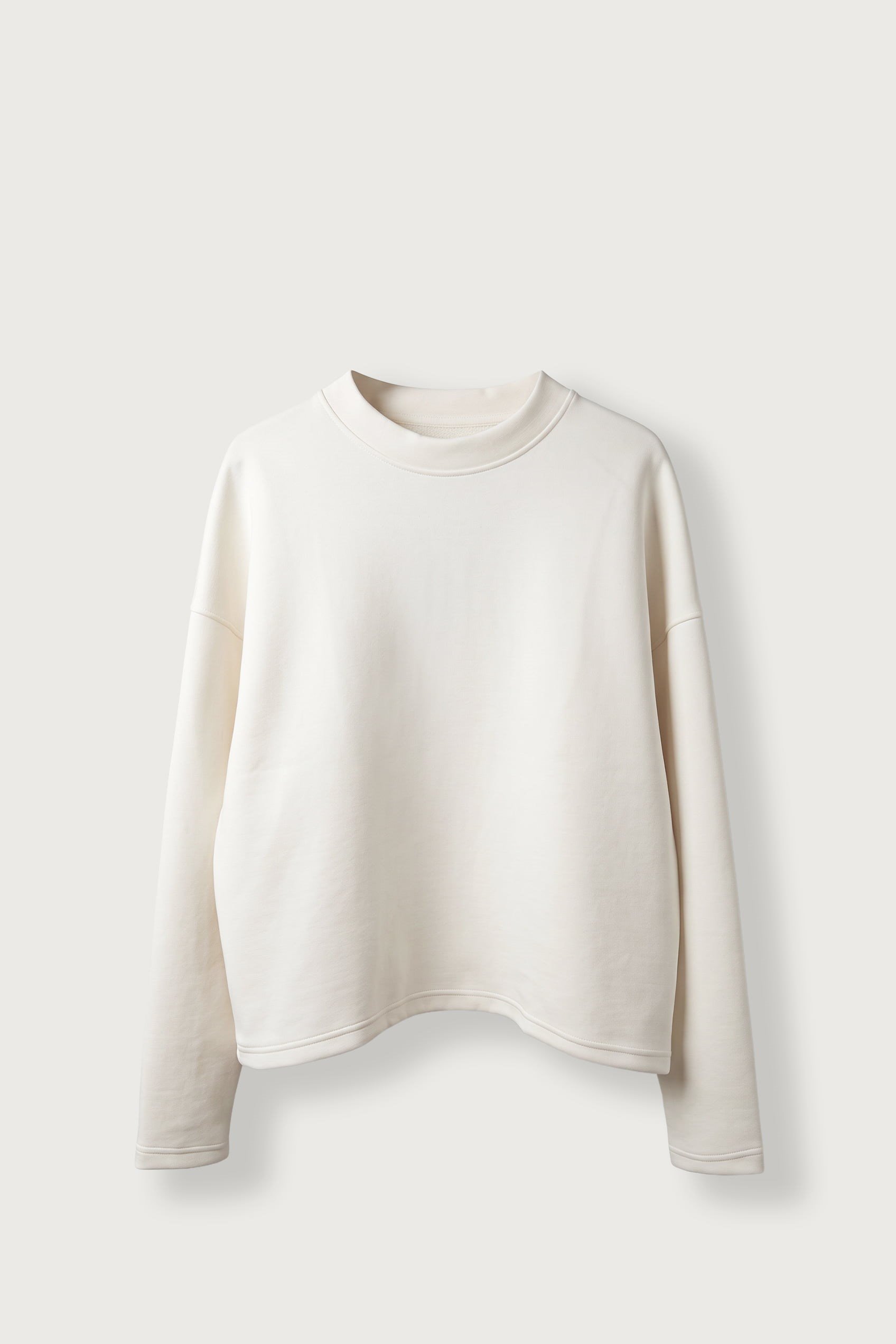 Erkek Boxy Fit Sırt Baskılı Bisiklet Yaka Pamuklu Sweatshirt Ekru