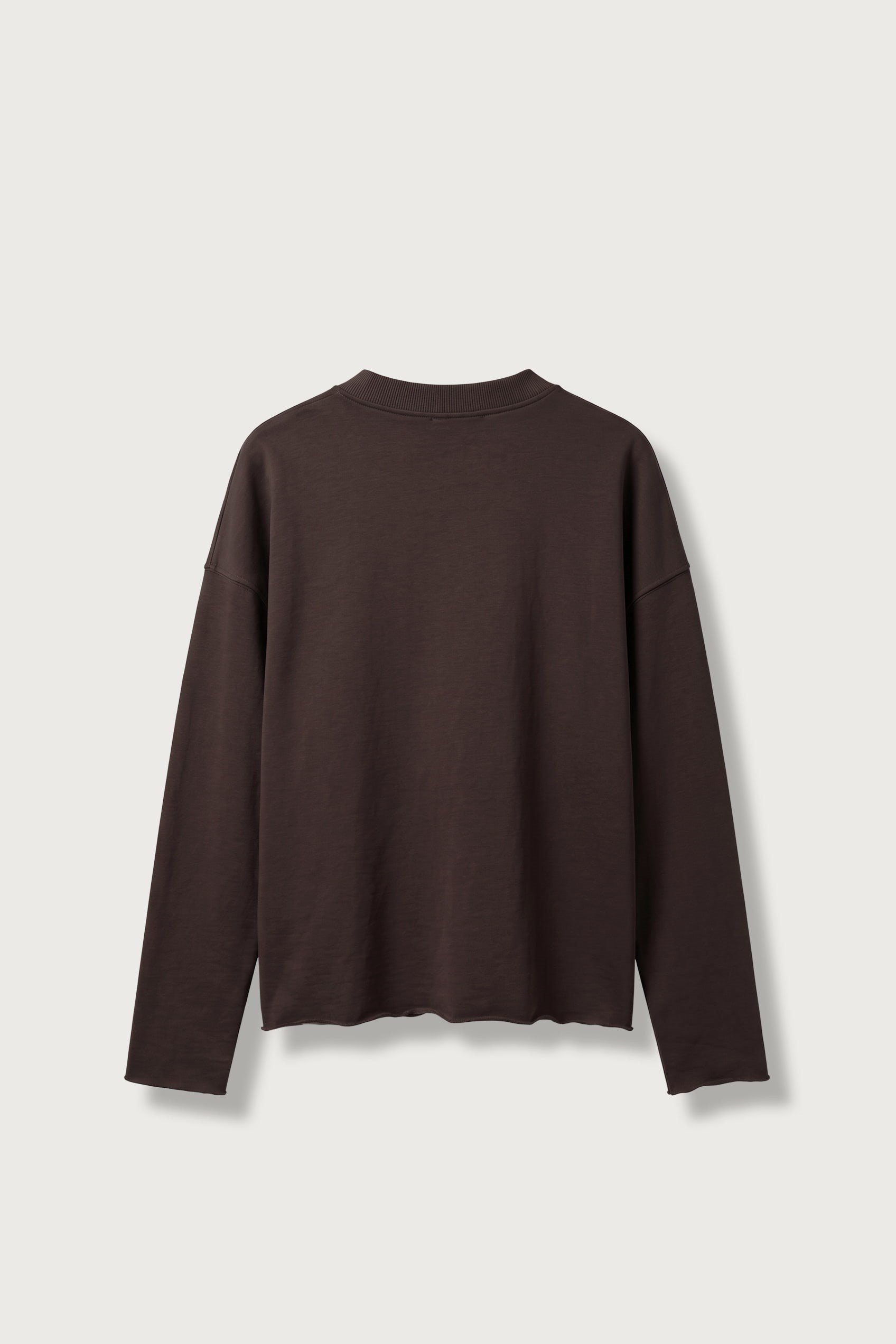 Erkek Boxy Fit Yazı Baskılı Bisiklet Yaka Sweatshirt Kahverengi