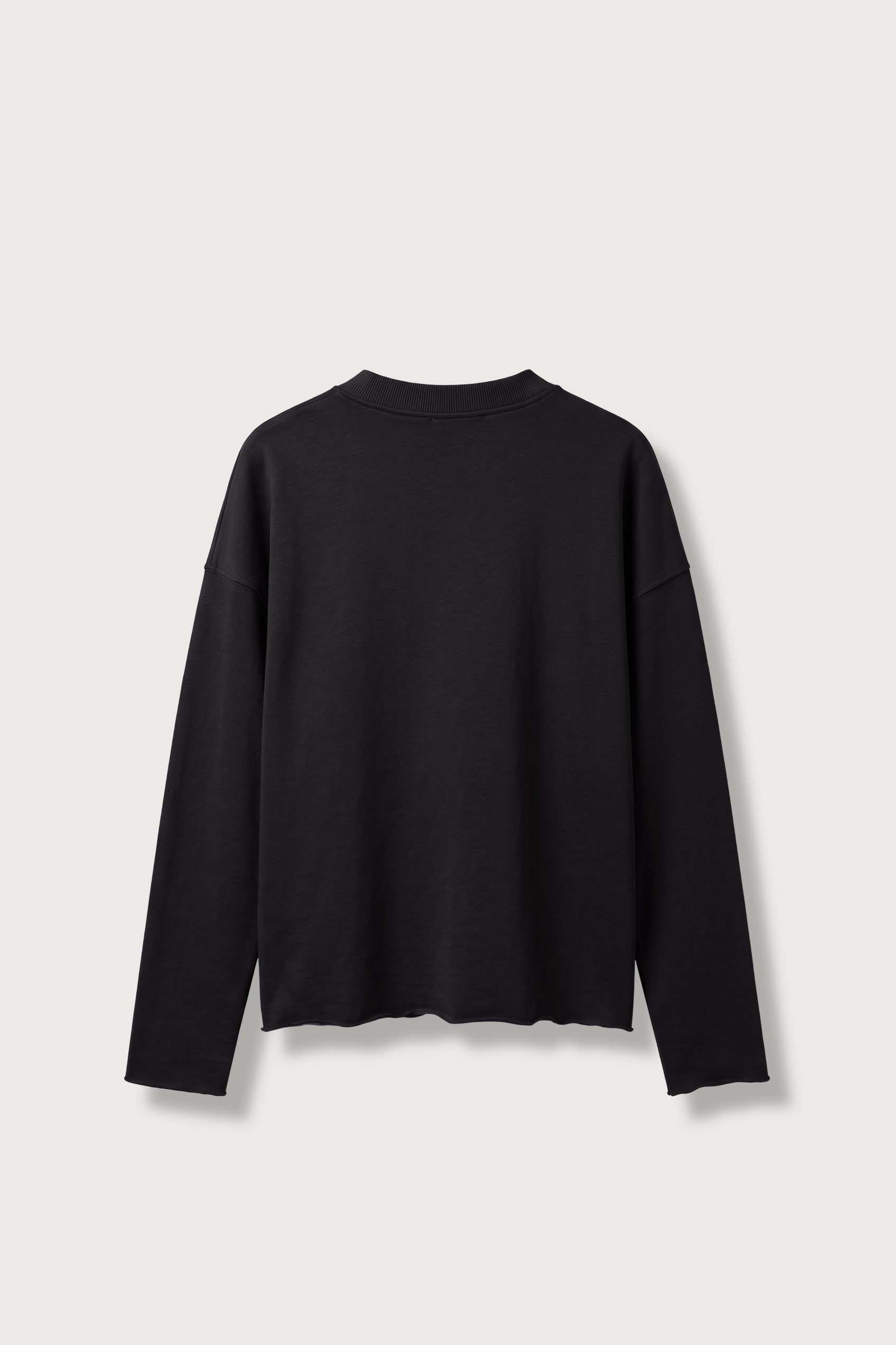 Erkek Boxy Fit Yazı Baskılı Bisiklet Yaka Sweatshirt Siyah