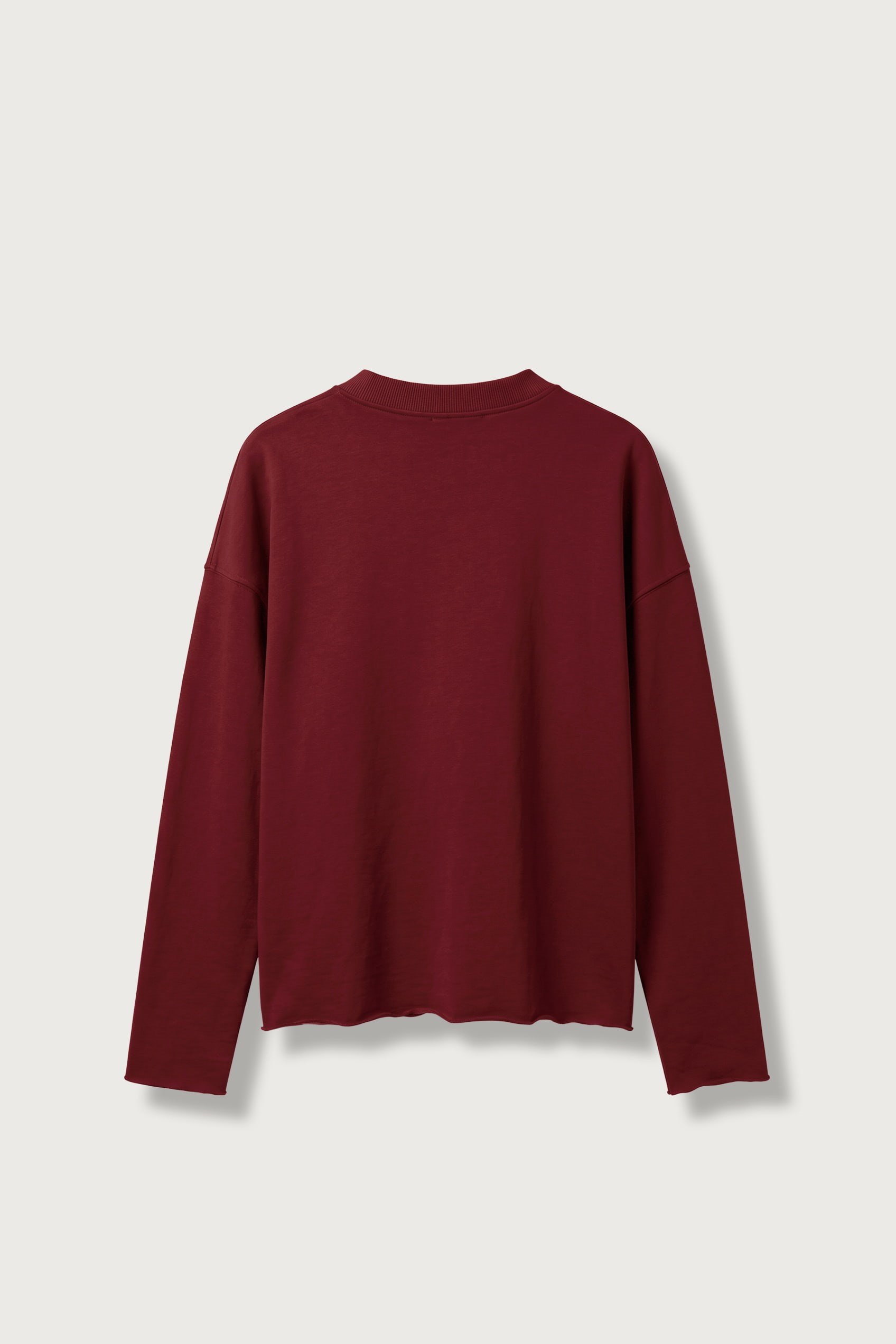 Erkek Boxy Fit Yazı Baskılı Bisiklet Yaka Sweatshirt Kırmızı