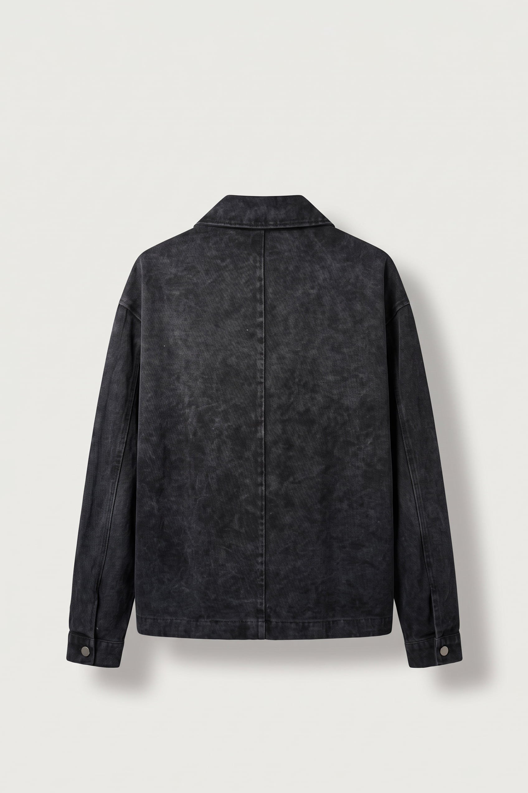 Erkek Boxy Fit Yıkamalı Utility Gabardin Ceket Siyah