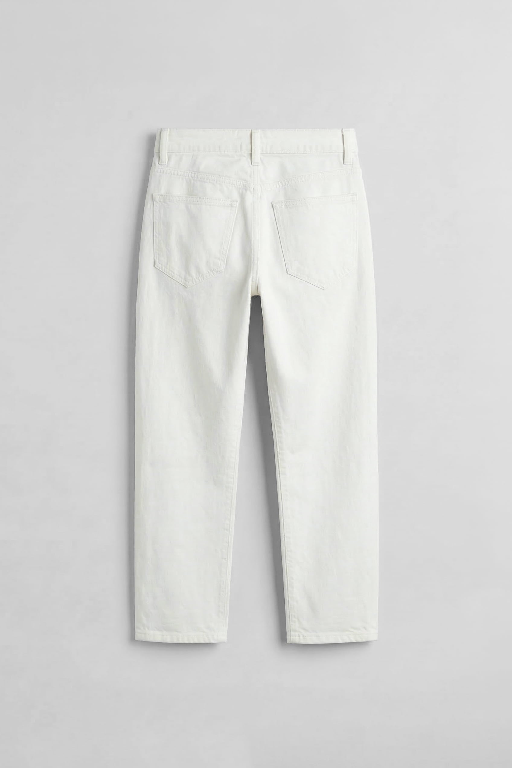 Erkek Boyfriend %100 Pamuk Jean Pantolon Beyaz
