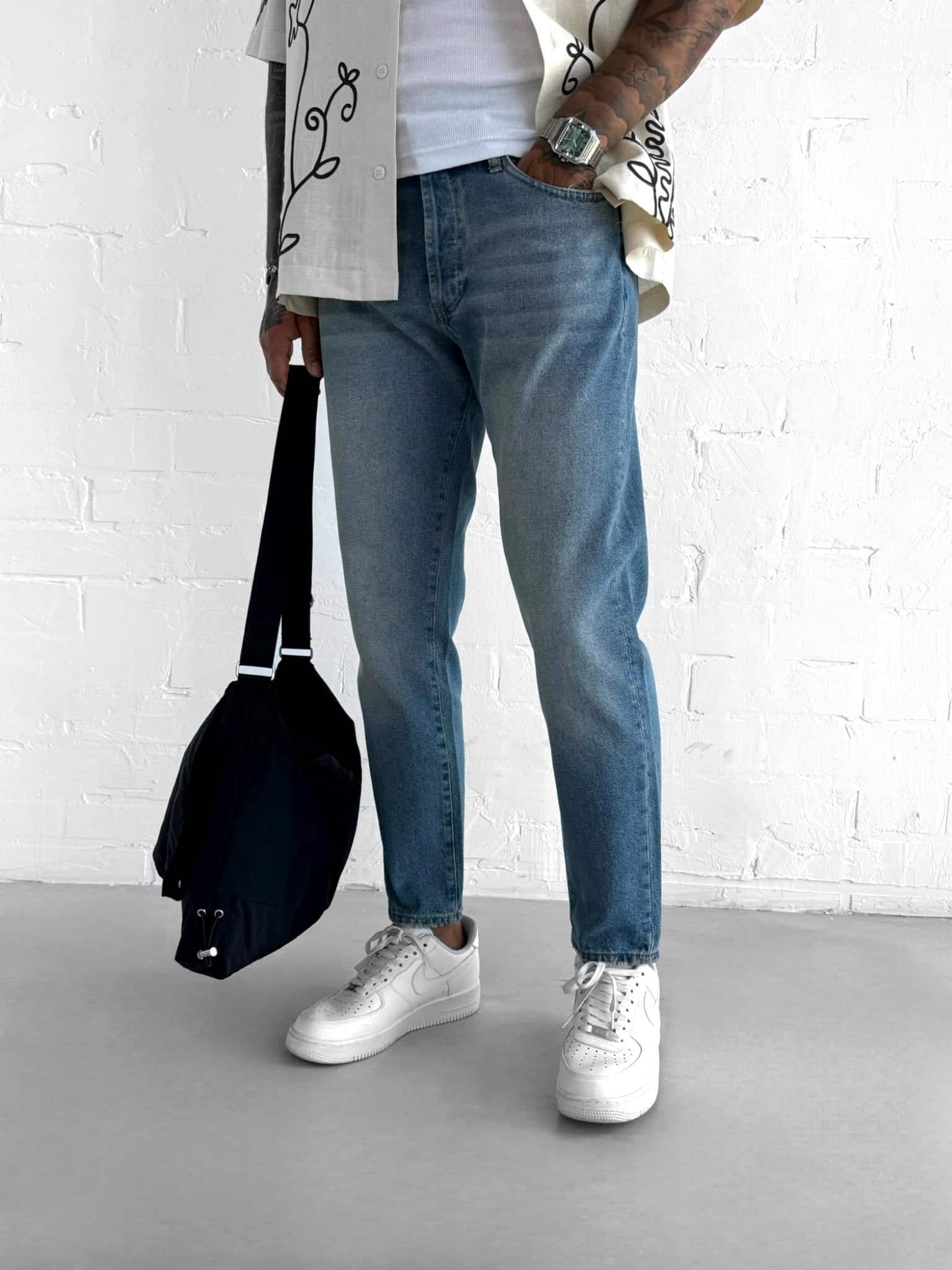 Erkek Boyfriend %100 Pamuk Jean Pantolon Mavi