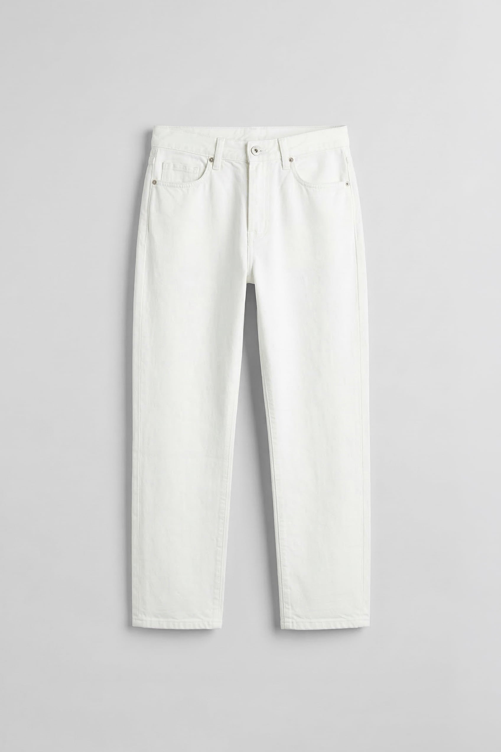 Erkek Boyfriend %100 Pamuk Jean Pantolon Beyaz
